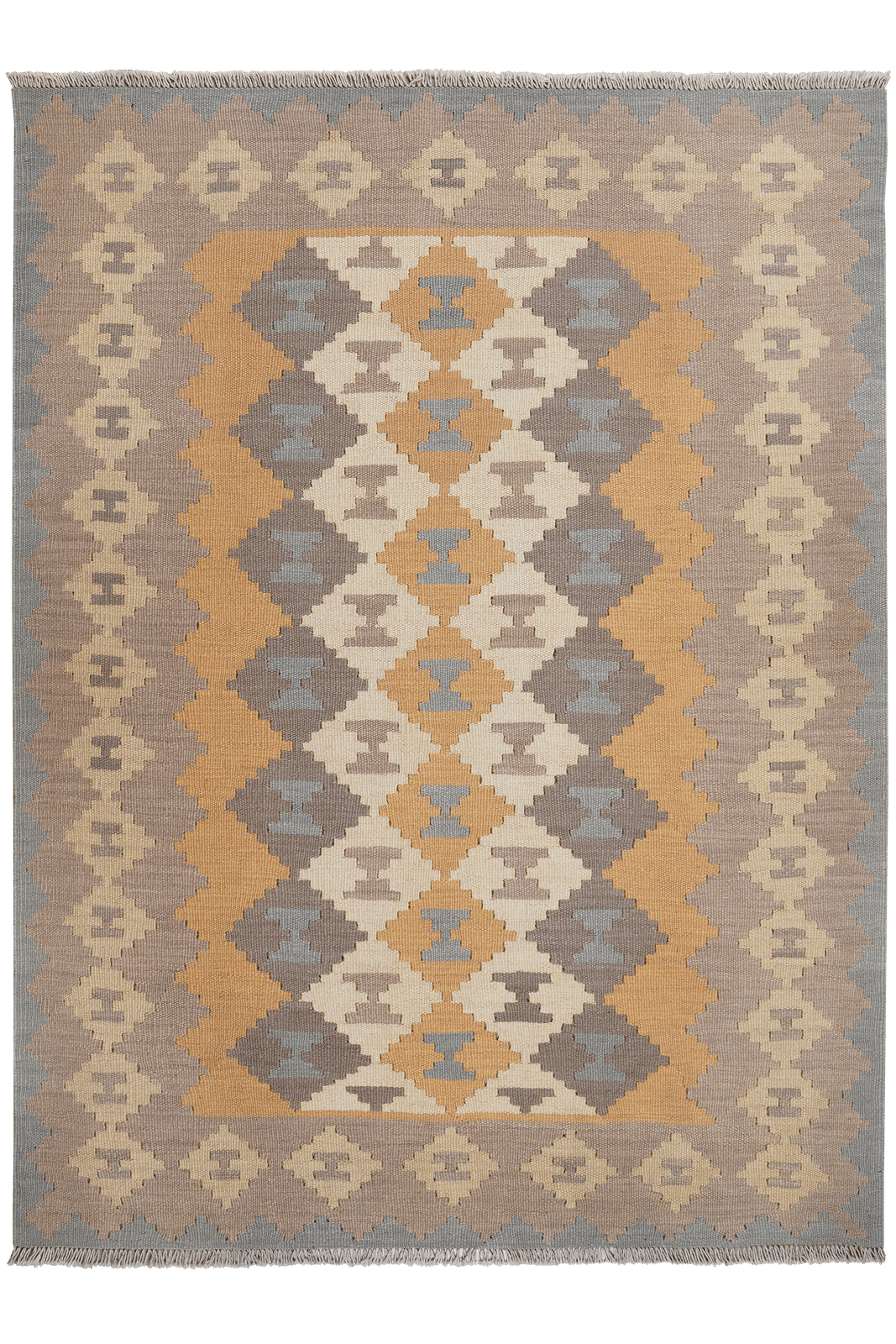 Kelim Gashgai — Handmade, 142x193 cm, Multicolor, 100% Virgin Wool | Main view