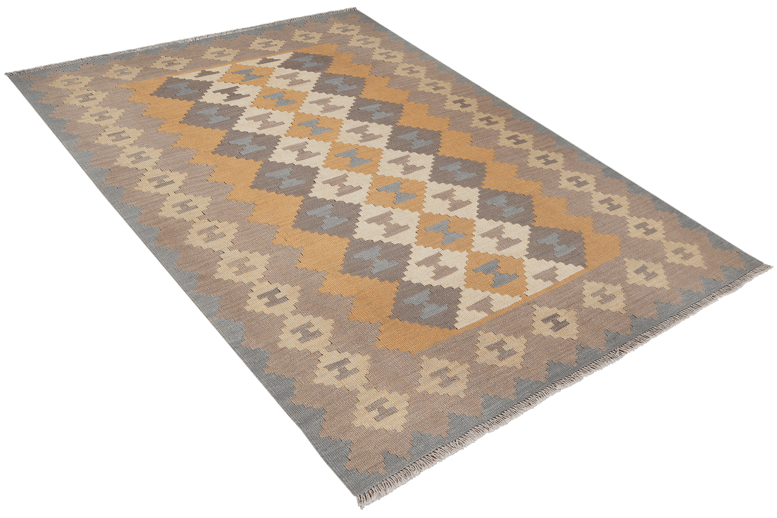 Kelim Gashgai — Handmade, 142x193 cm, Multicolor, 100% Virgin Wool | View 4