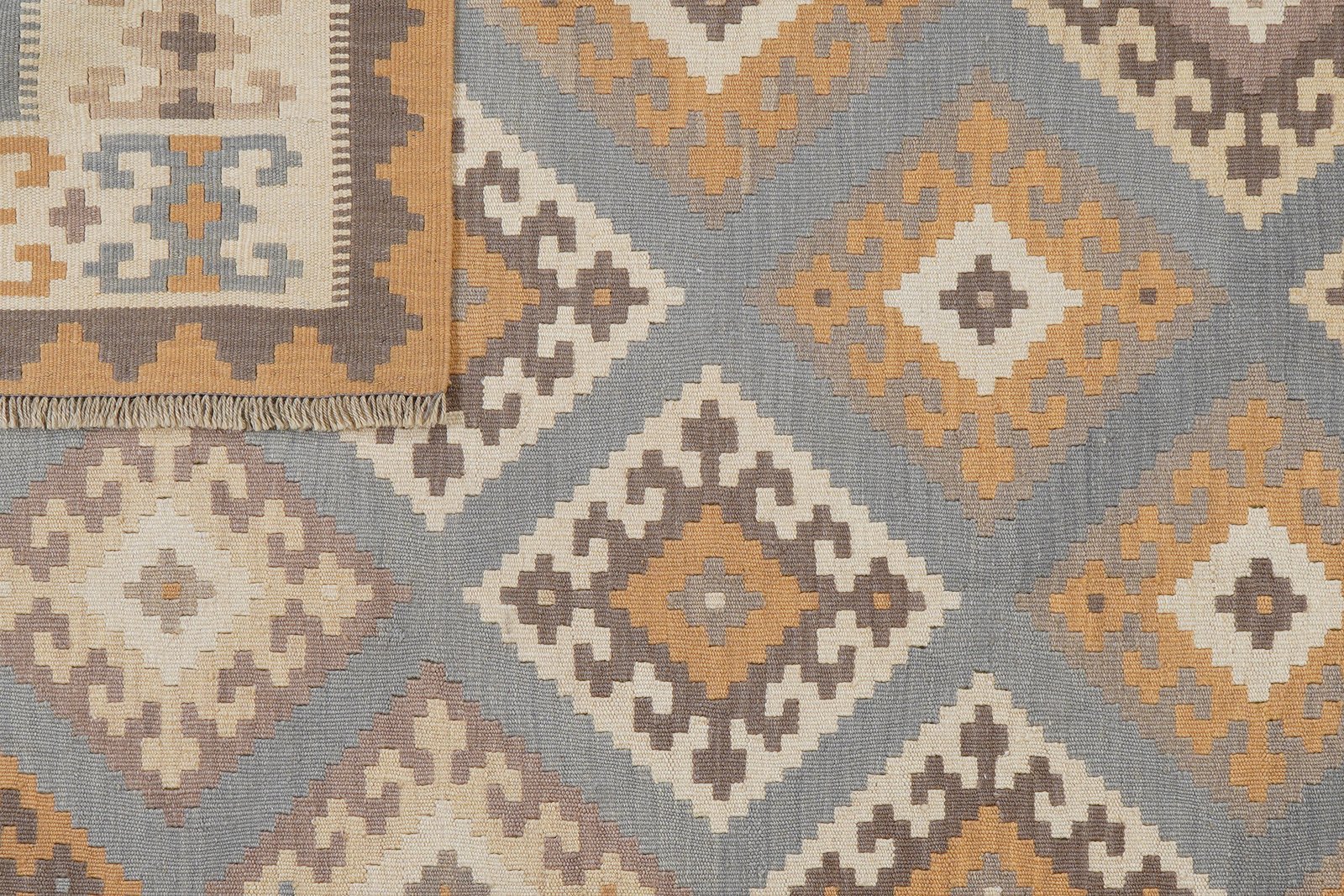 Kelim Gashgai — Handmade, 182x242 cm, Grey, 100% Virgin Wool | View 6
