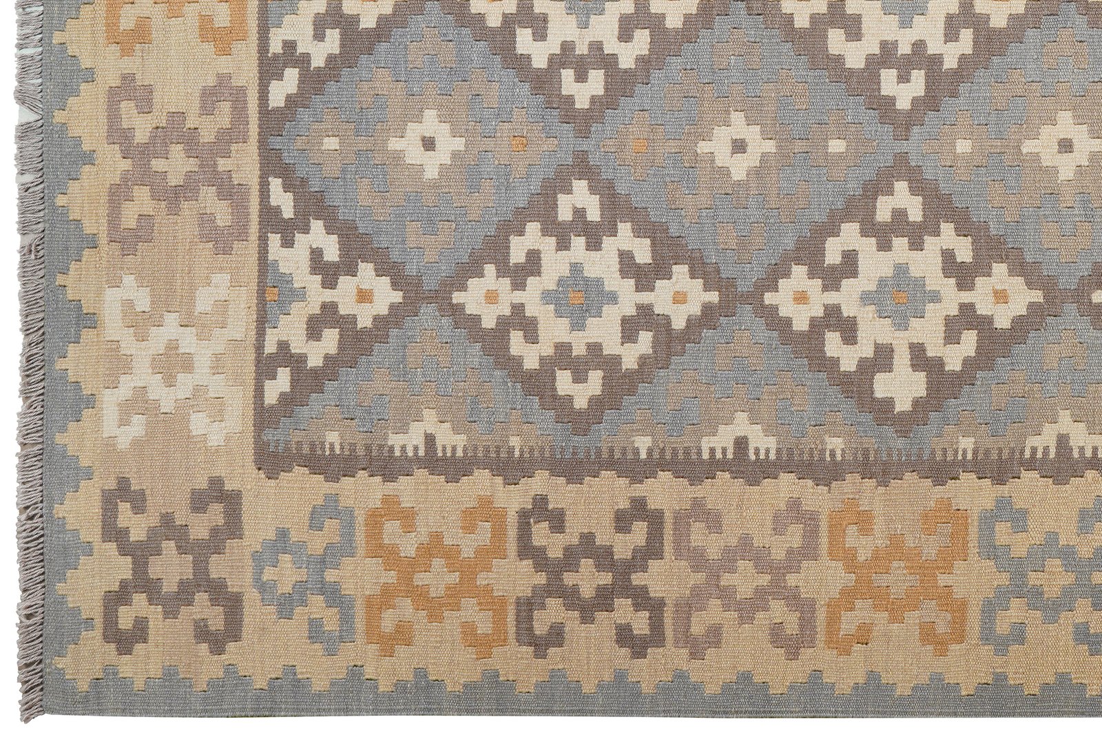 Kelim Gashgai — Handmade, 175x247 cm, Grey, 100% Virgin Wool | View 3