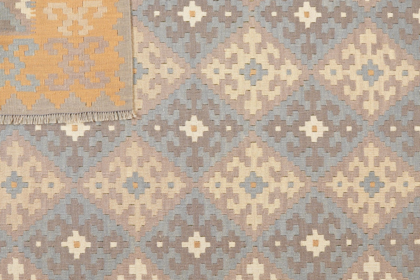 Kelim Gashgai — Handmade, 174x243 cm, Grey, 100% Virgin Wool | View 6