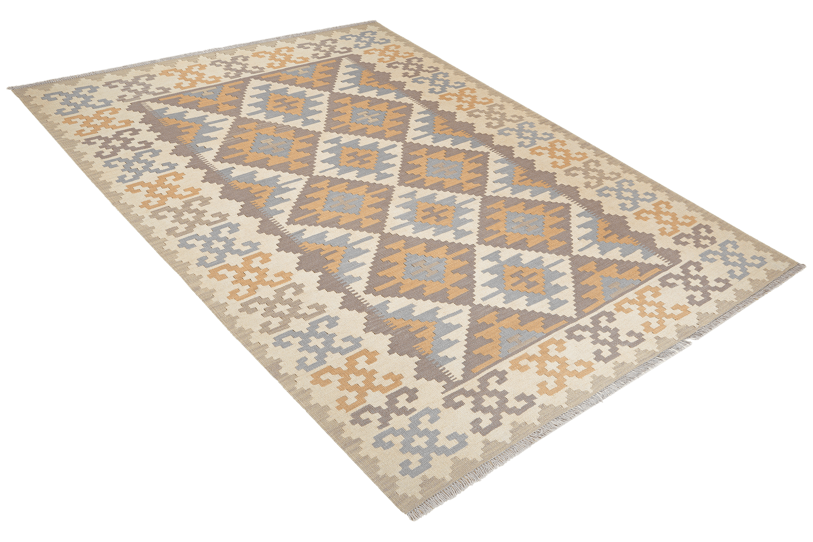 Kelim Gashgai — Handmade, 172x248 cm, Grey, 100% Virgin Wool | View 4