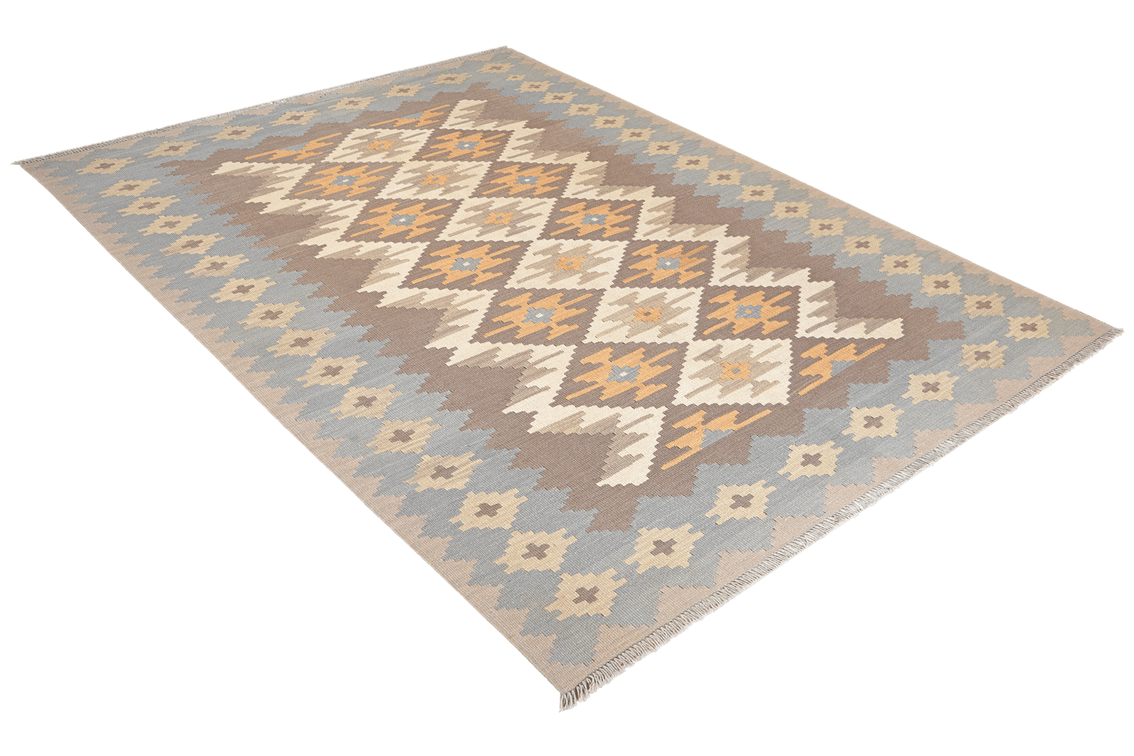 Kelim Gashgai — Handmade, 170x232 cm, Beige, 100% Virgin Wool | View 4