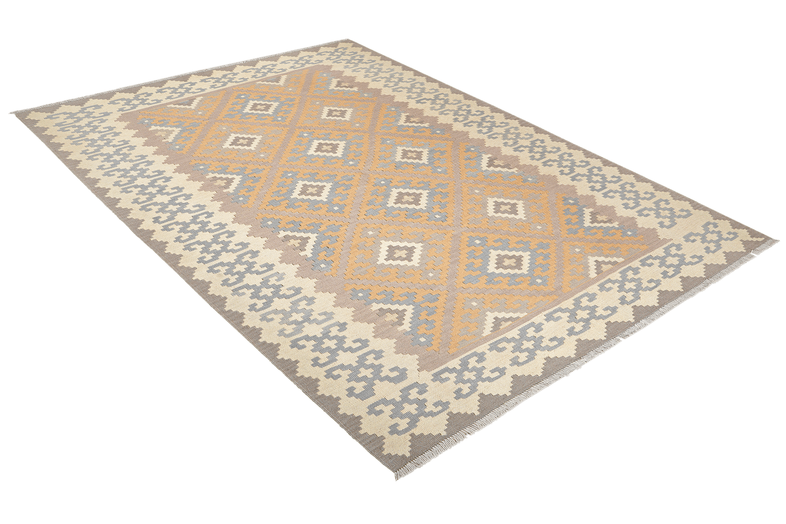 Kelim Gashgai — Handmade, 173x246 cm, Grey, 100% Virgin Wool | View 4