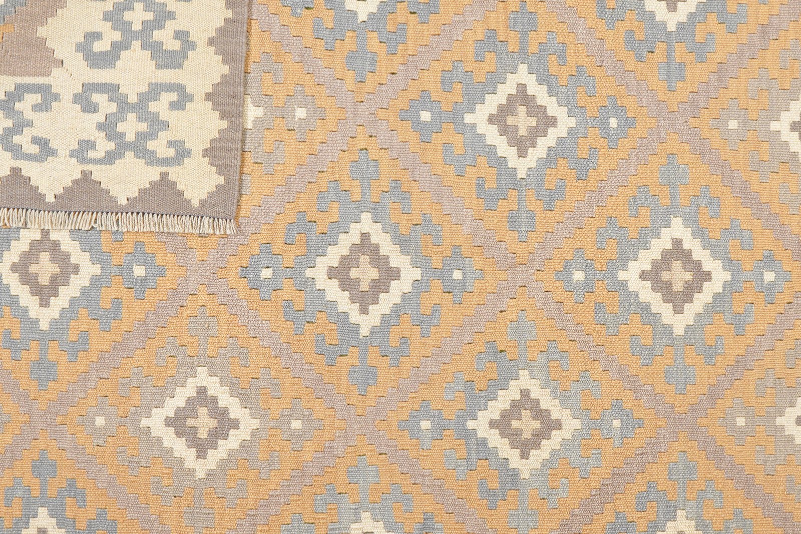 Kelim Gashgai — Handmade, 173x246 cm, Grey, 100% Virgin Wool | View 6