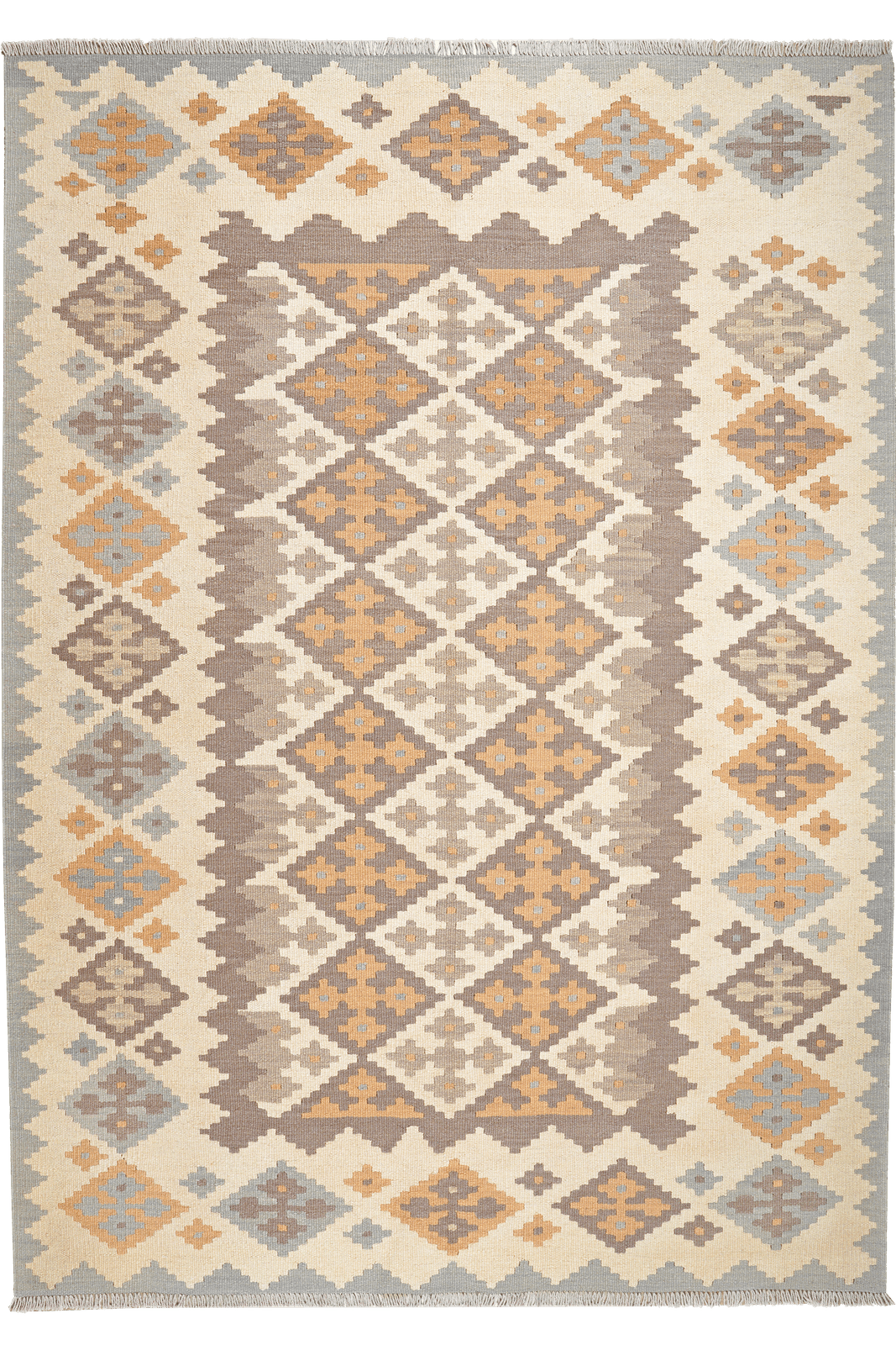 Kelim Gashgai — Handmade, 171x239 cm, Beige, 100% Virgin Wool | Main view