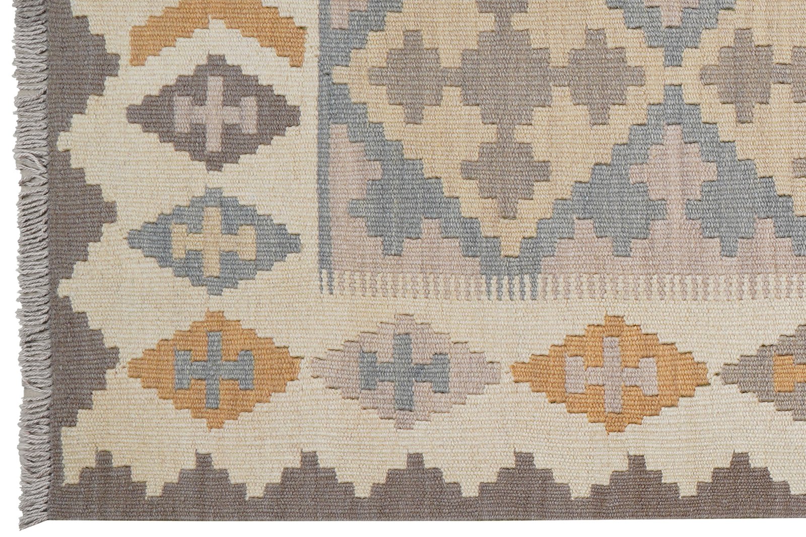 Kelim Gashgai — Handmade, 80x290 cm, Grey, 100% Virgin Wool | View 3