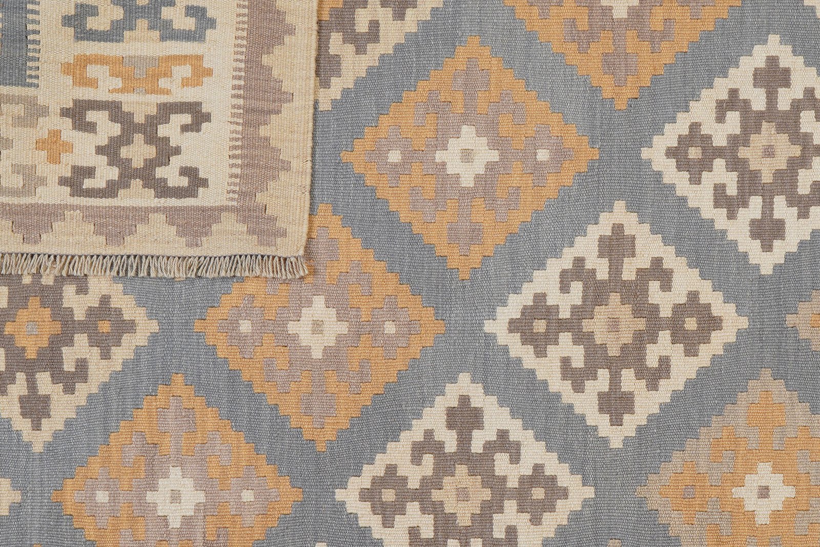 Kelim Gashgai — Handmade, 178x250 cm, Grey, 100% Virgin Wool | View 6