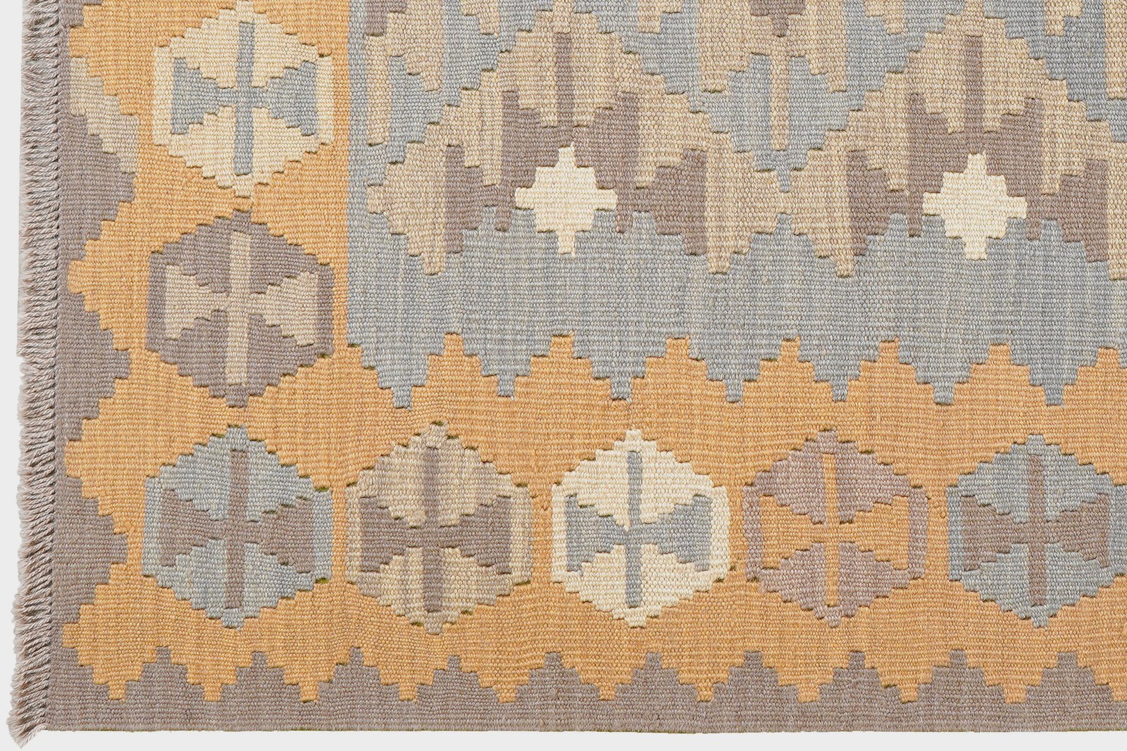 Kelim Gashgai — Handmade, 123x183 cm, Grey, 100% Virgin Wool | View 3