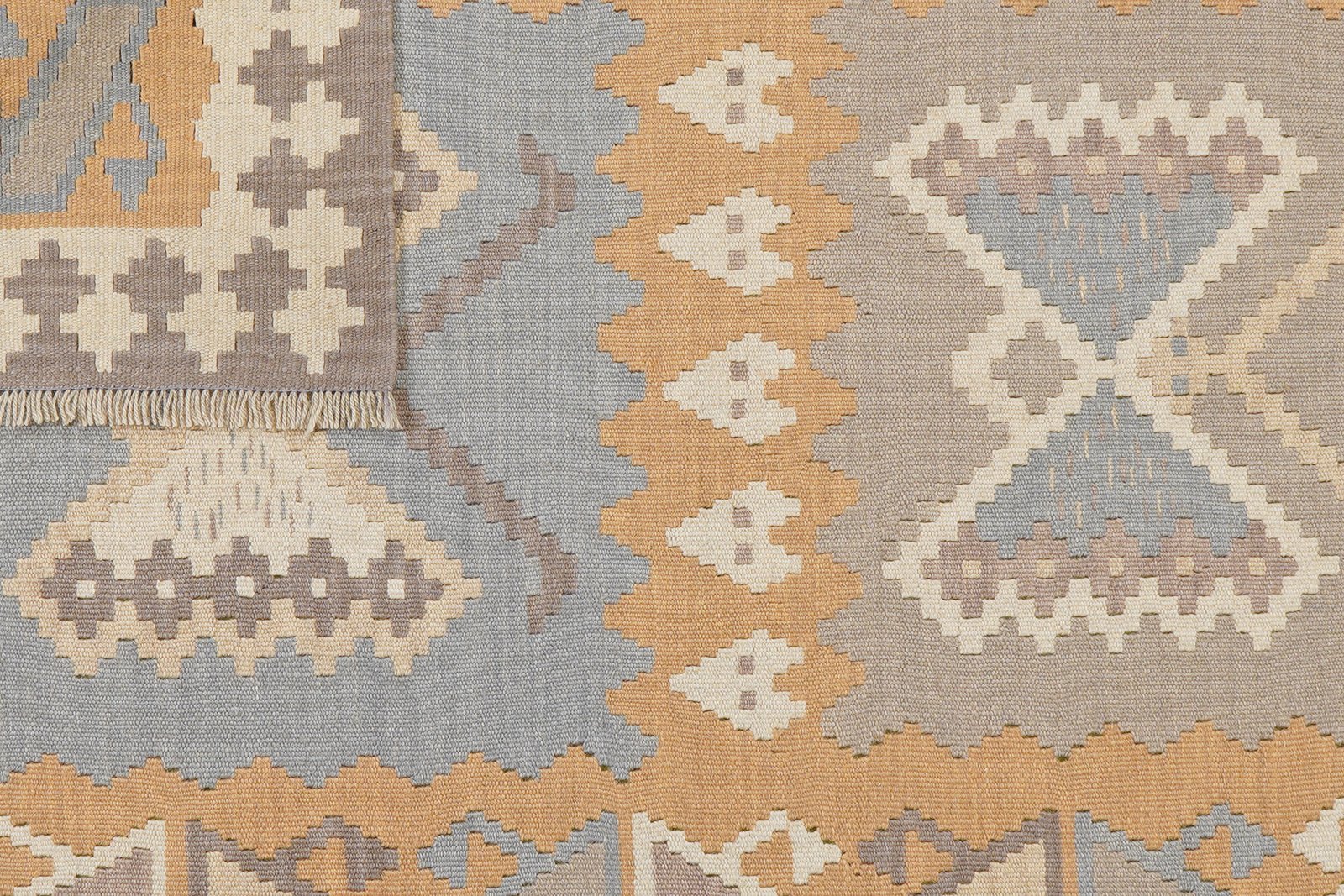 Kelim Gashgai — Handmade, 123x169 cm, Grey, 100% Virgin Wool | View 6