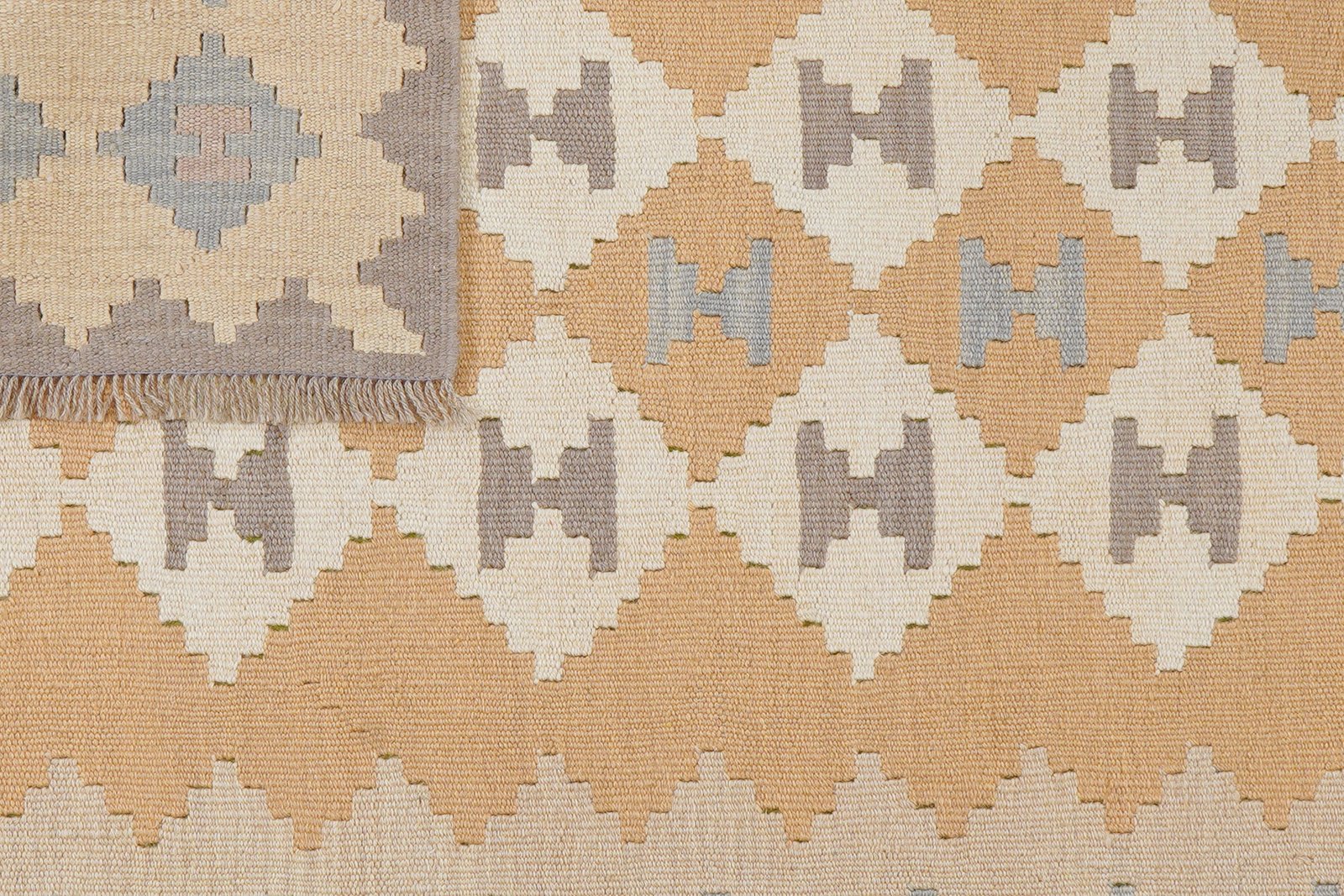 Kelim Gashgai — Handmade, 120x172 cm, Yellow, 100% Virgin Wool | View 6