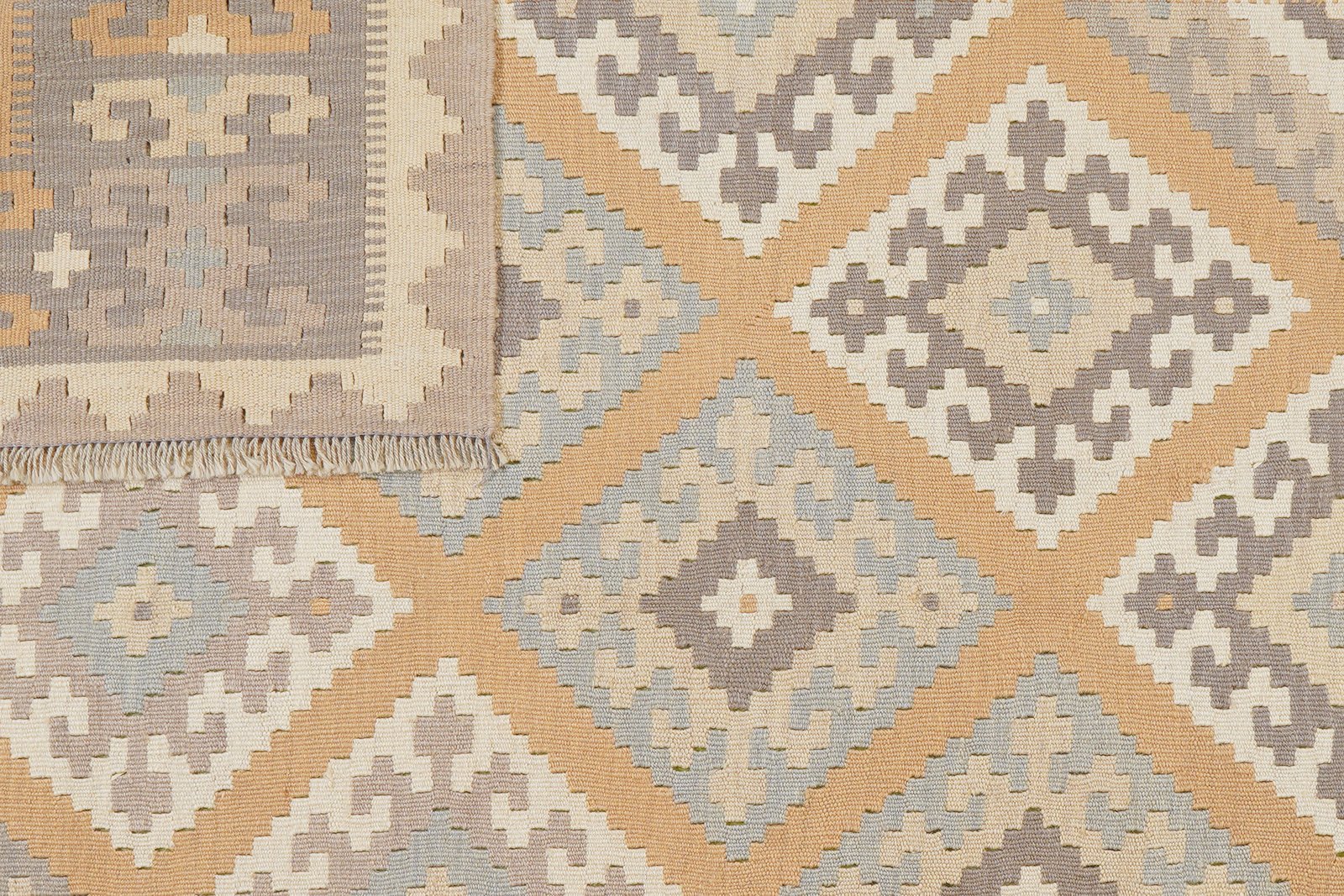 Kelim Gashgai — Handmade, 182x247 cm, Yellow, 100% Virgin Wool | View 6