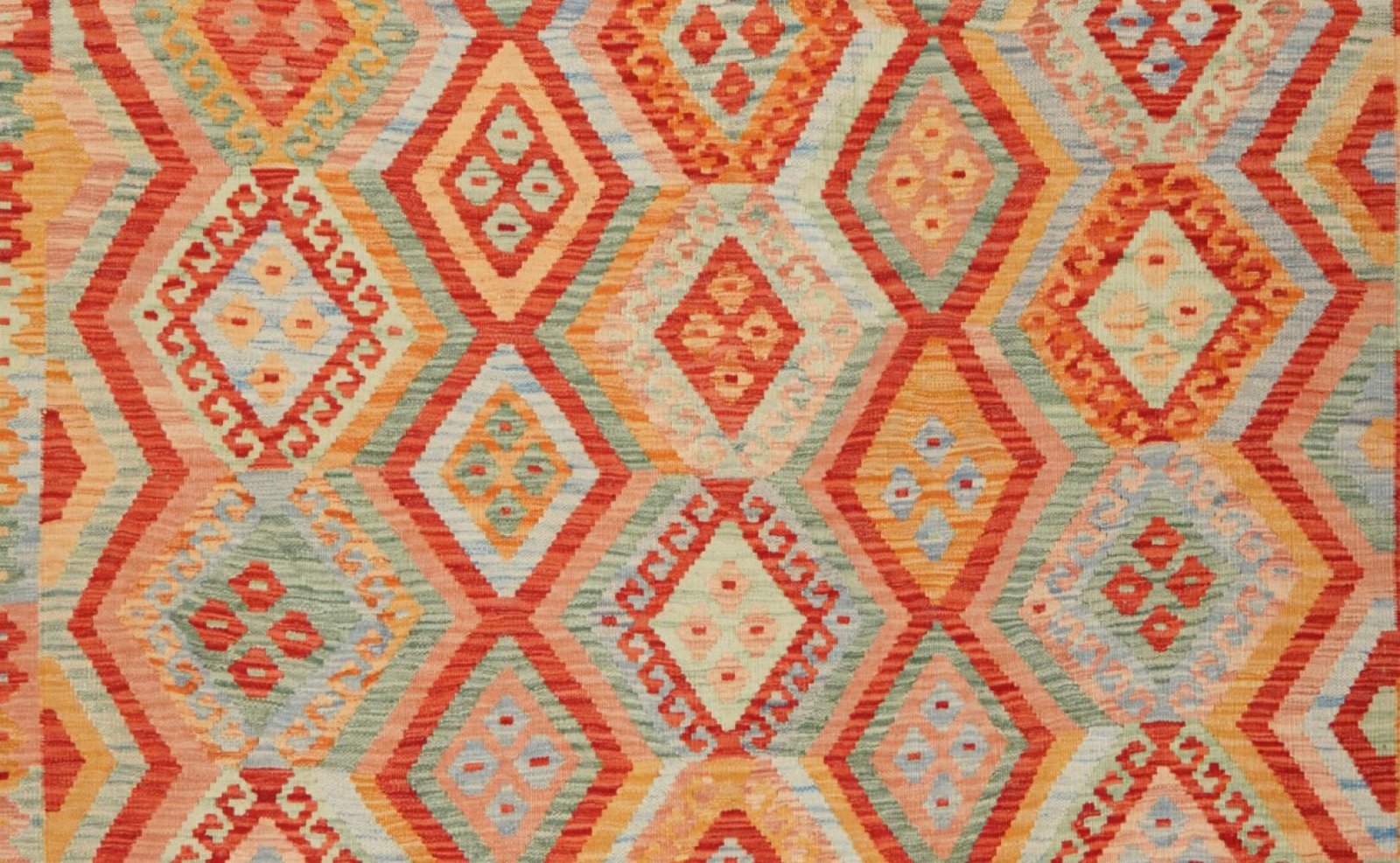 Kelim — Handmade, 206x299 cm, Orange, 100% Virgin Wool | View 4
