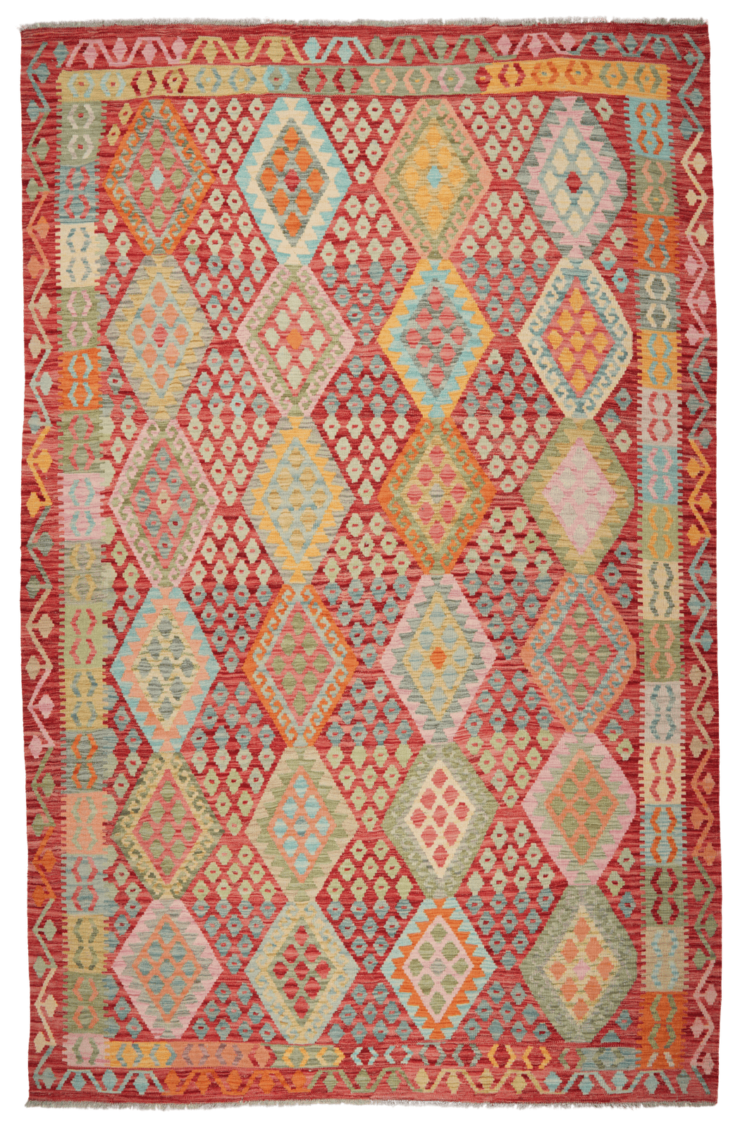 Kelim — Handmade, 206x308 cm, Multicolor, 100% Virgin Wool | Main view