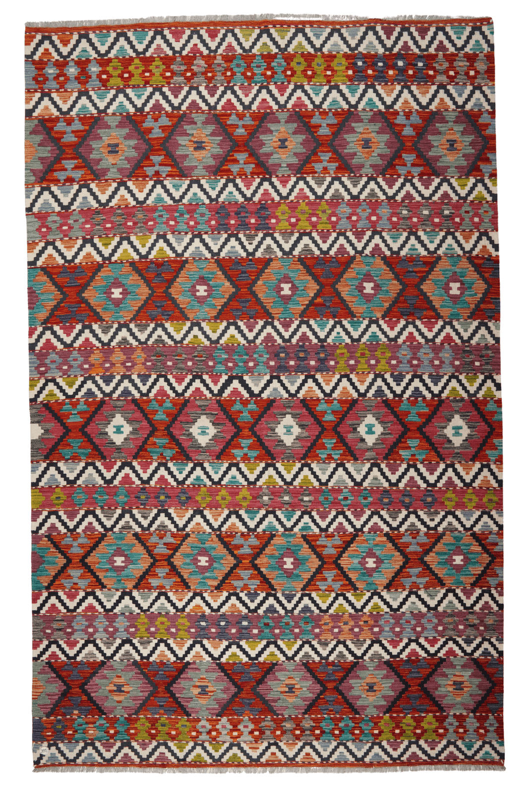 Kelim — Handmade, 198x303 cm, Multicolor, 100% Virgin Wool | Main view