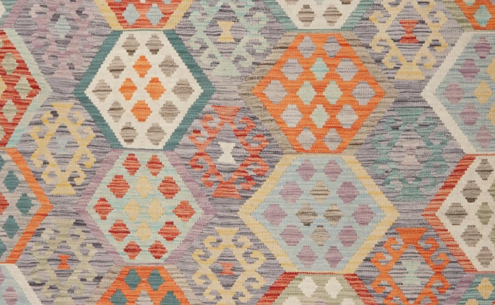 Kelim — Handmade, 197x292 cm, Grey, 100% Virgin Wool | View 4