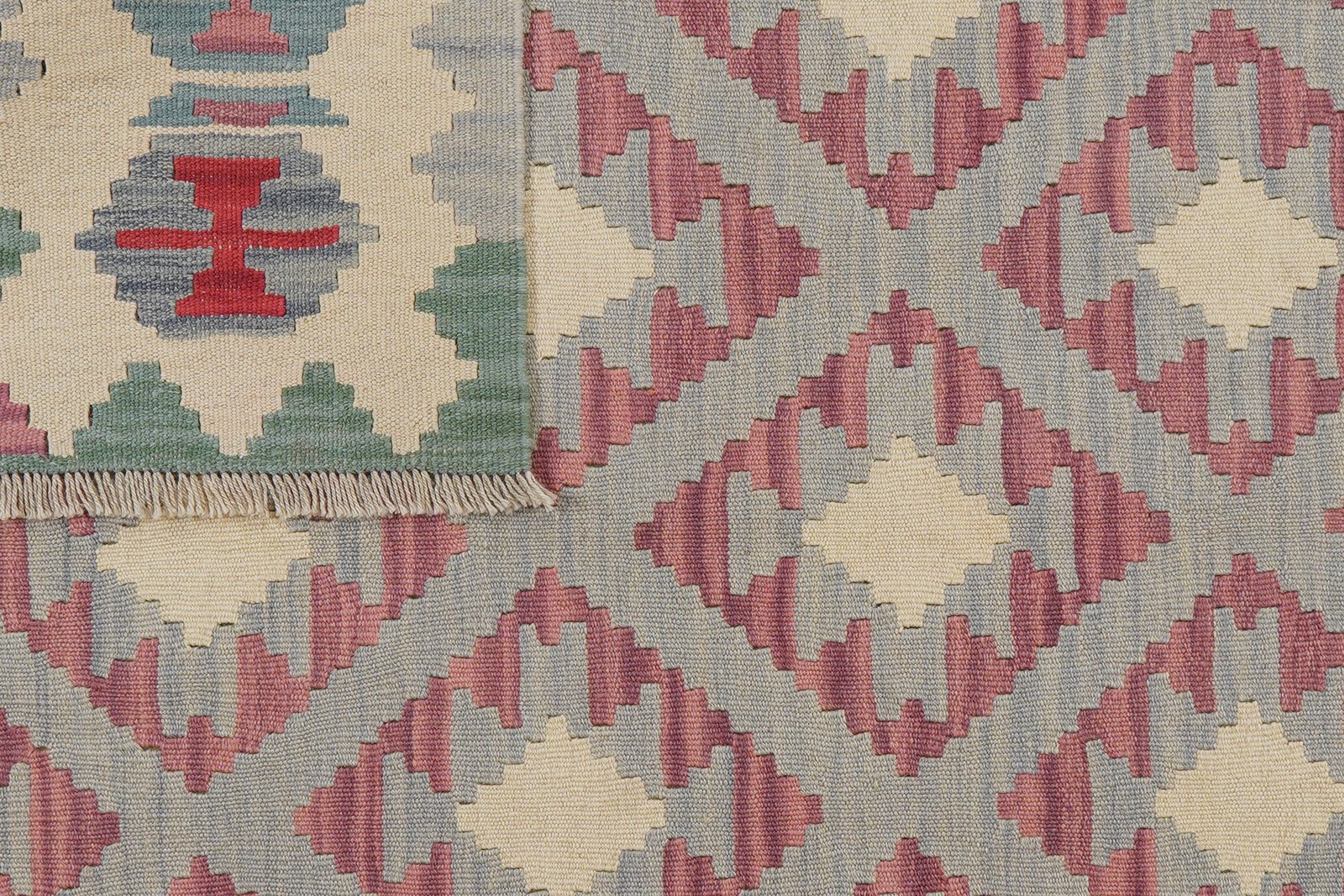 Kelim Gashgai — Handmade, 154x191 cm, Grey, 100% Virgin Wool | View 6