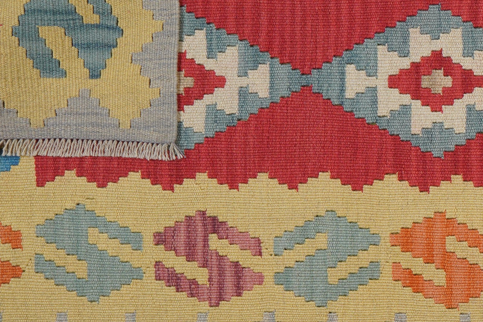 Kelim Gashgai — Handmade, 82x300 cm, Red, 100% Virgin Wool | View 6