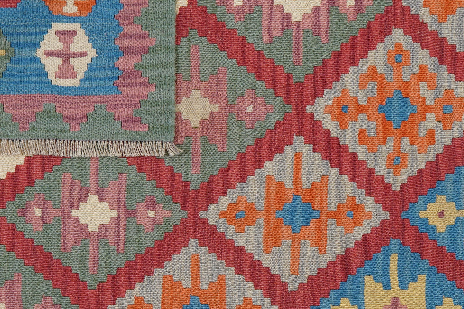 Kelim Gashgai — Handgefertigt, 183x131 cm, Blau, 100% Virgin Wool | View 7