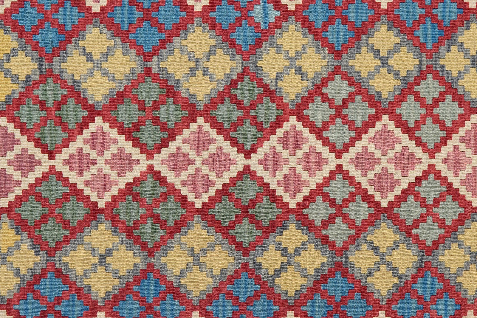 Kelim Gashgai — Handmade, 161x207 cm, Red, 100% Virgin Wool | View 5