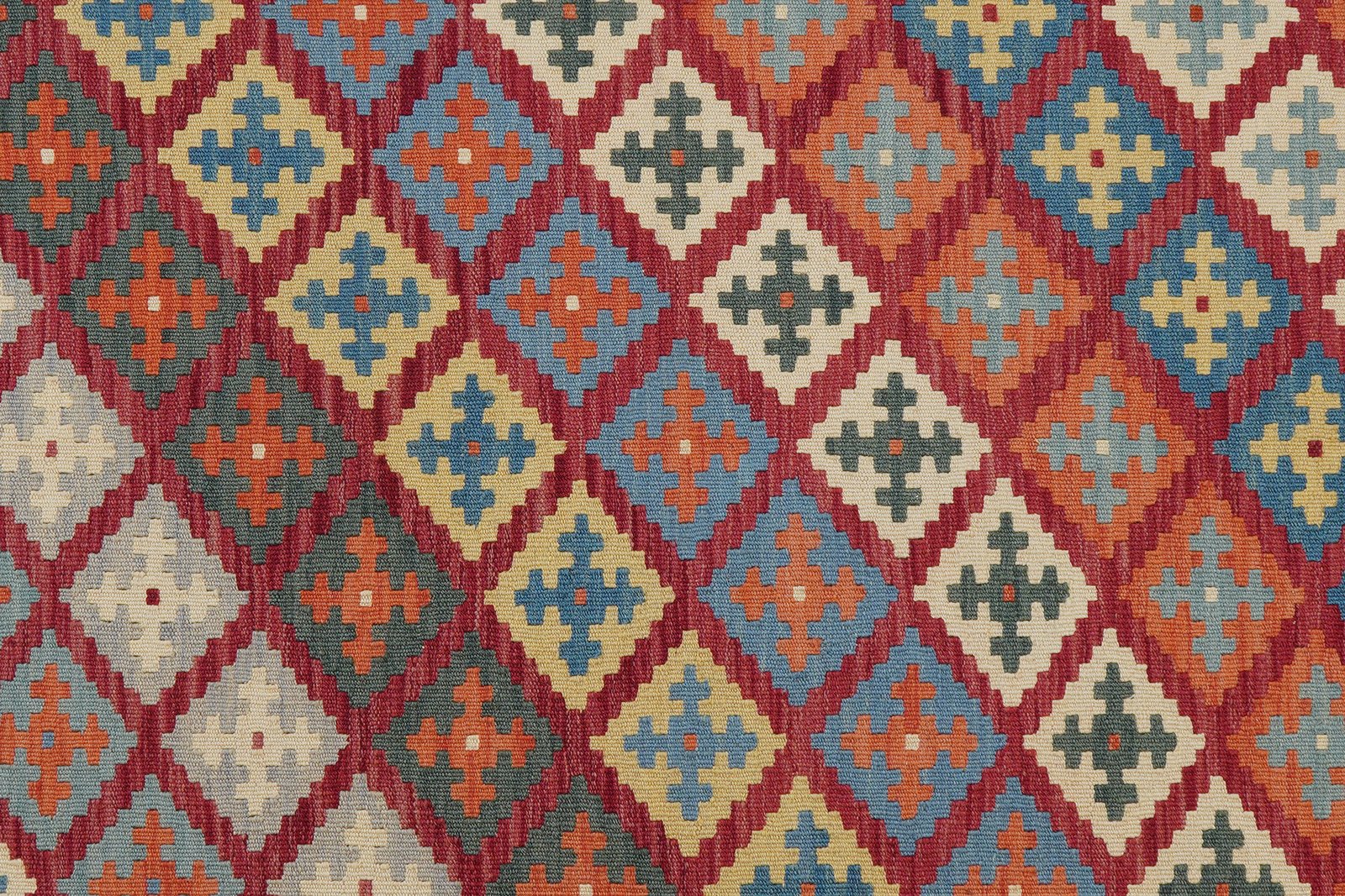 Kelim Gashgai — Handmade, 158x198 cm, Red, 100% Virgin Wool | View 5
