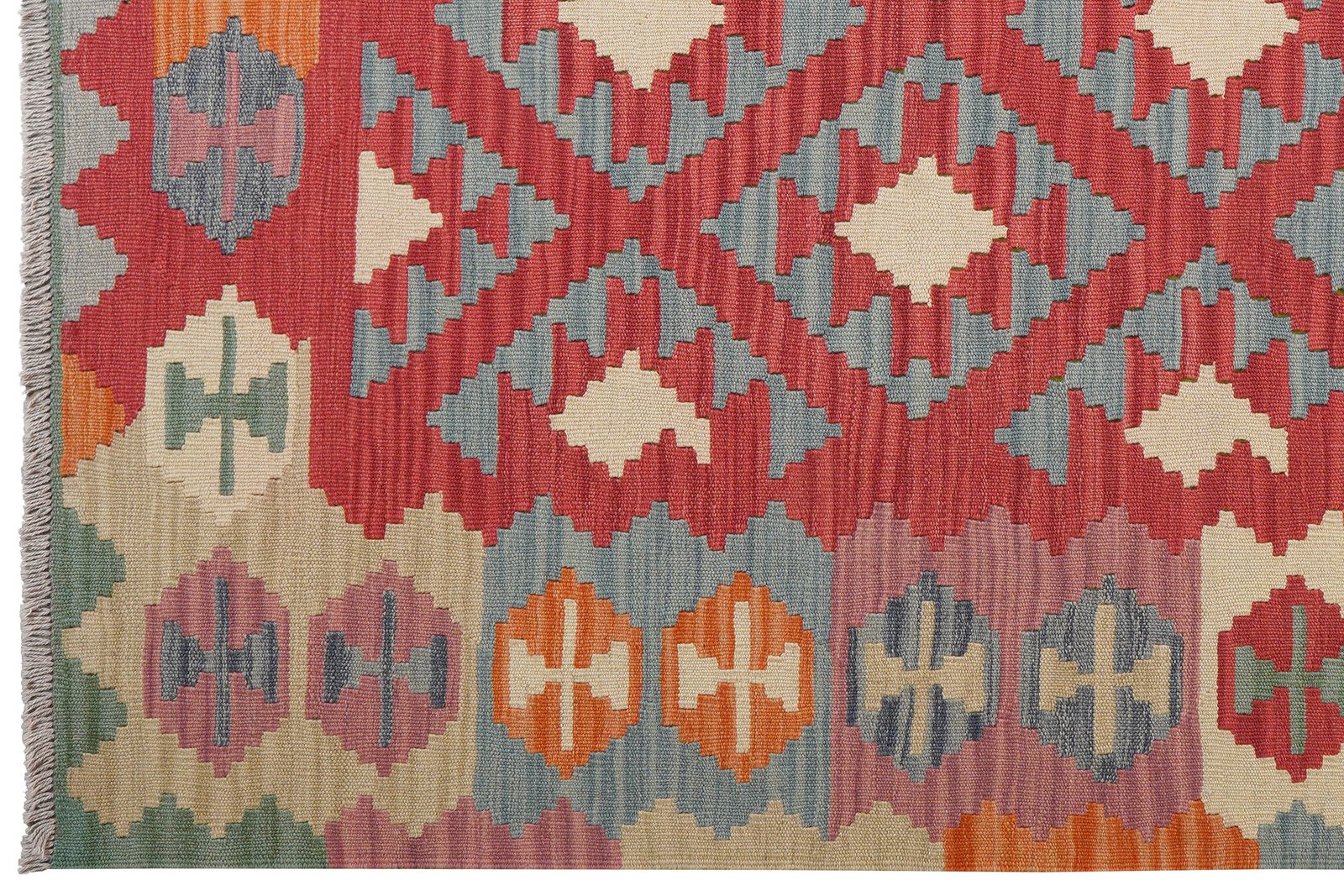 Kelim Gashgai — Handmade, 156x211 cm, Red, 100% Virgin Wool | View 3