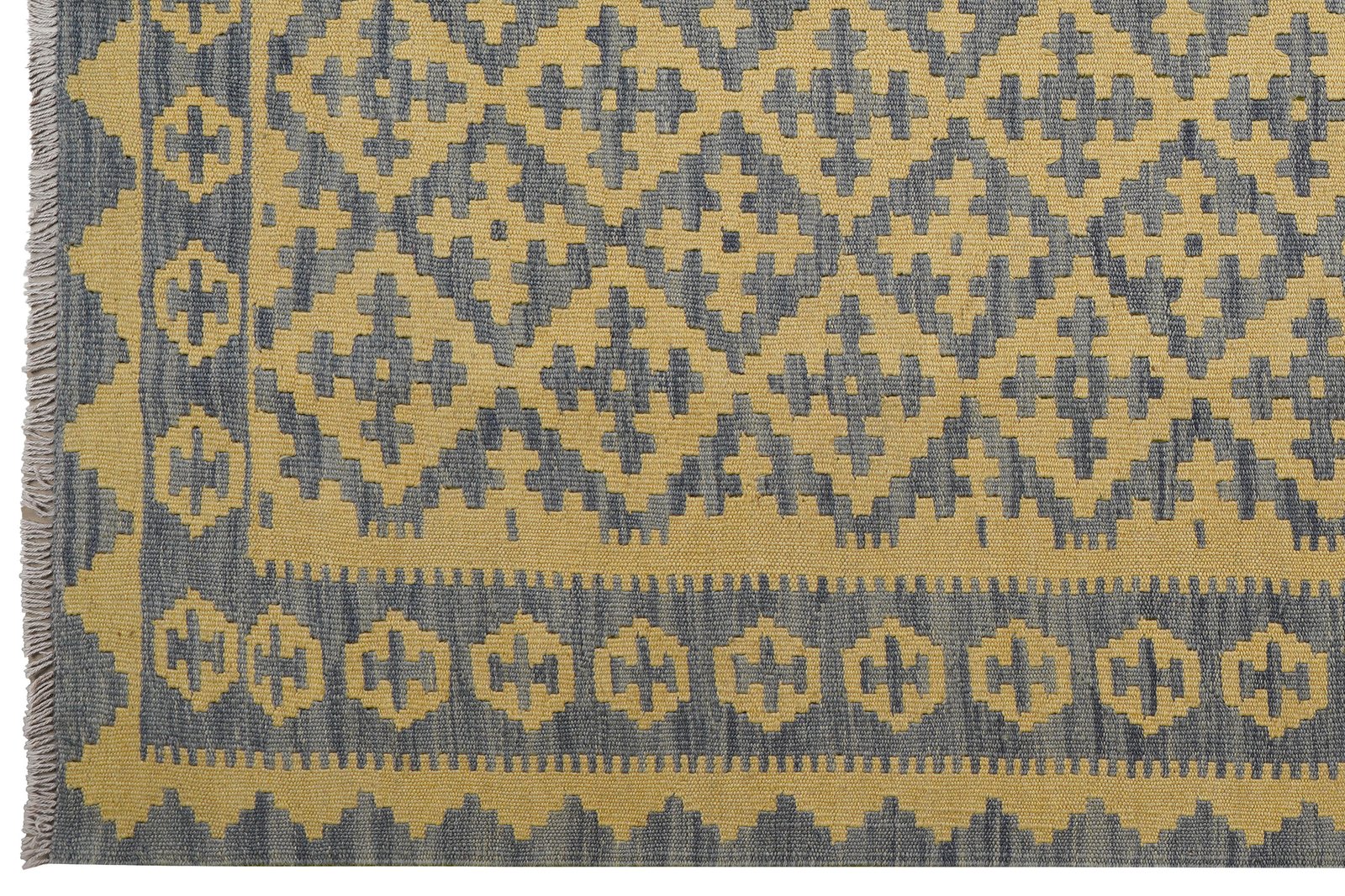 Kelim Gashgai — Handmade, 165x234 cm, Yellow, 100% Virgin Wool | View 3
