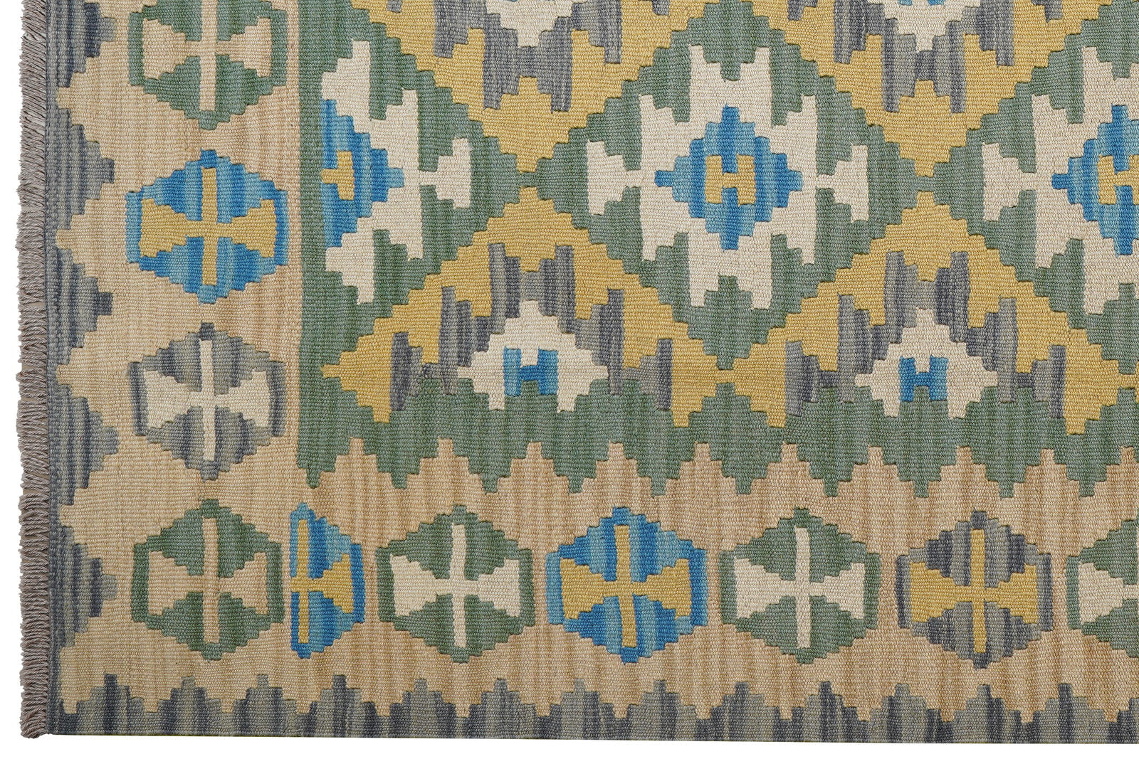 Kelim Gashgai — Handgefertigt, 231x170 cm, Beige, 100% Virgin Wool | View 4