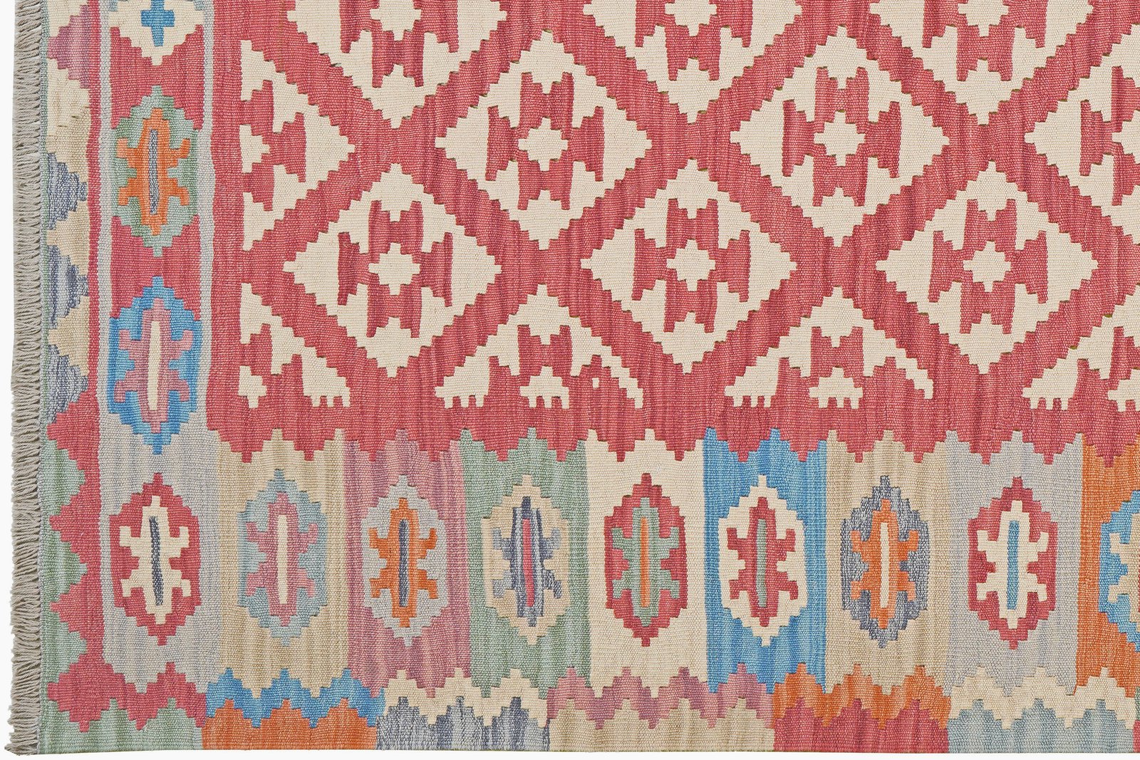 Kelim Gashgai — Handmade, 173x256 cm, Red, 100% Virgin Wool | View 3