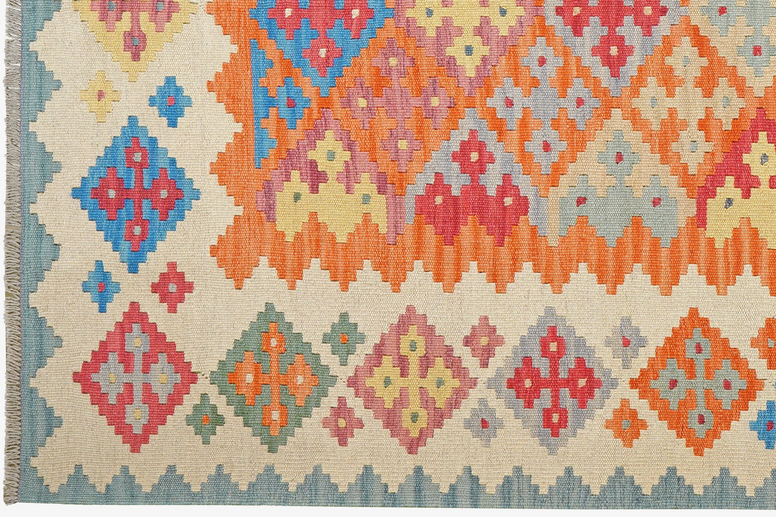 Kelim Gashgai — Handmade, 171x250 cm, Orange, 100% Virgin Wool | View 3