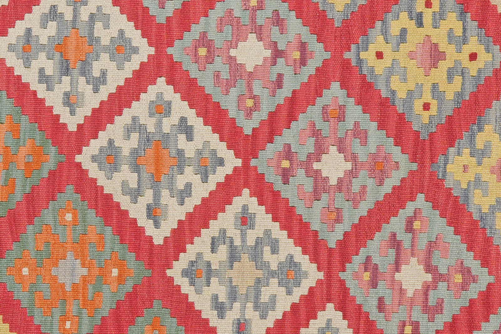 Kelim Gashgai — Handmade, 183x246 cm, Red, 100% Virgin Wool | View 5