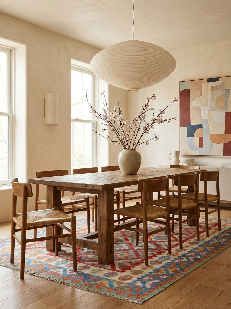 Kelim Gashgai — Handgefertigt, 354x261 cm, Blau, 100% Virgin Wool | Detail view