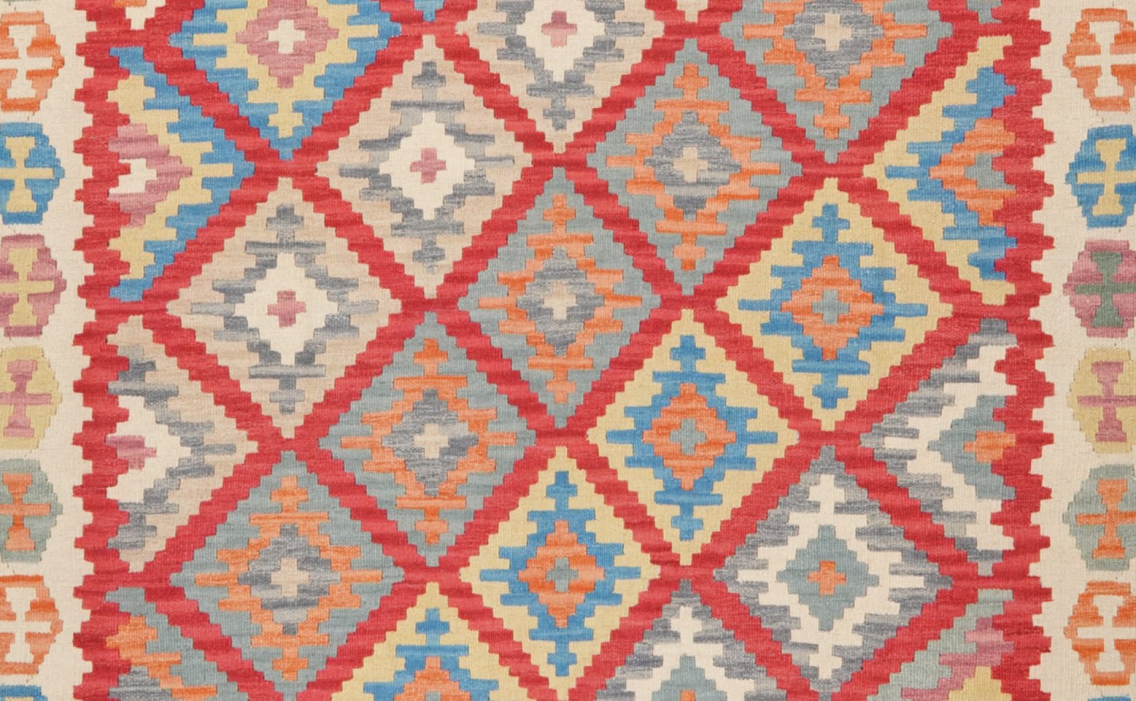 Kelim Gashgai — Handmade, 261x354 cm, Red, 100% Virgin Wool | View 4