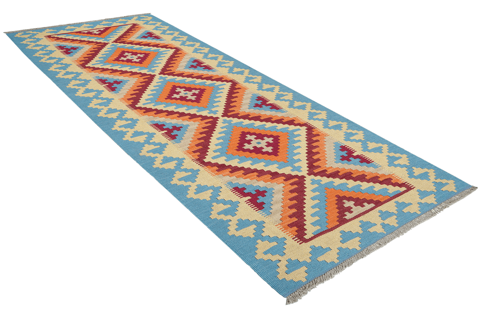 Kelim Gashgai — Handmade, 84x240 cm, Beige, 100% Virgin Wool | View 4