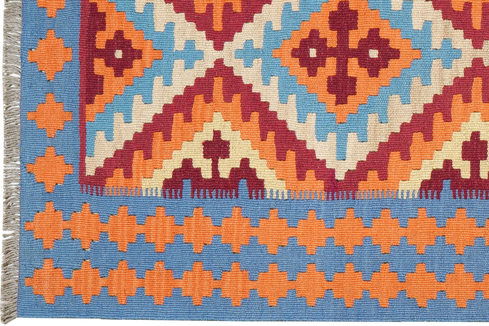 Kelim Gashgai — Handmade, 86x240 cm, Beige, 100% Virgin Wool | View 3