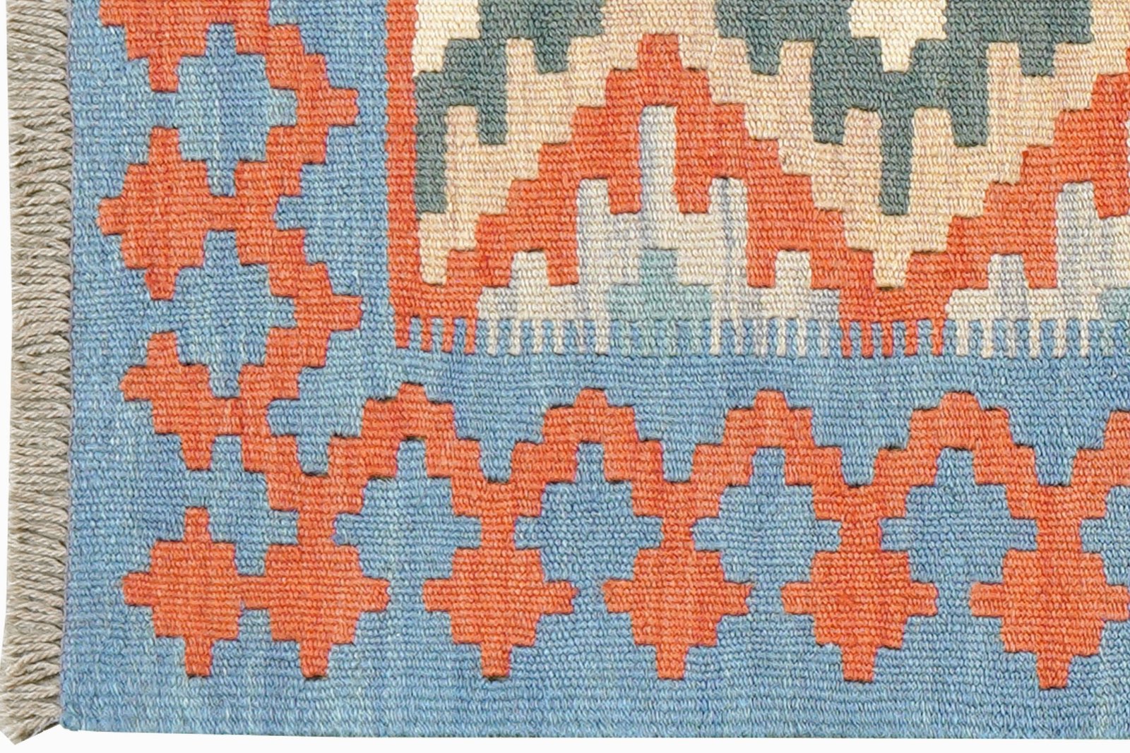 Kelim Gashgai — Handmade, 58x198 cm, Red, 100% Virgin Wool | View 3