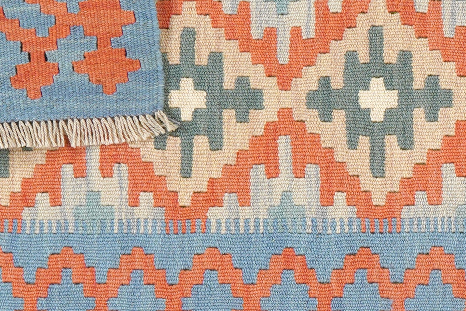 Kelim Gashgai — Handmade, 58x198 cm, Red, 100% Virgin Wool | View 6