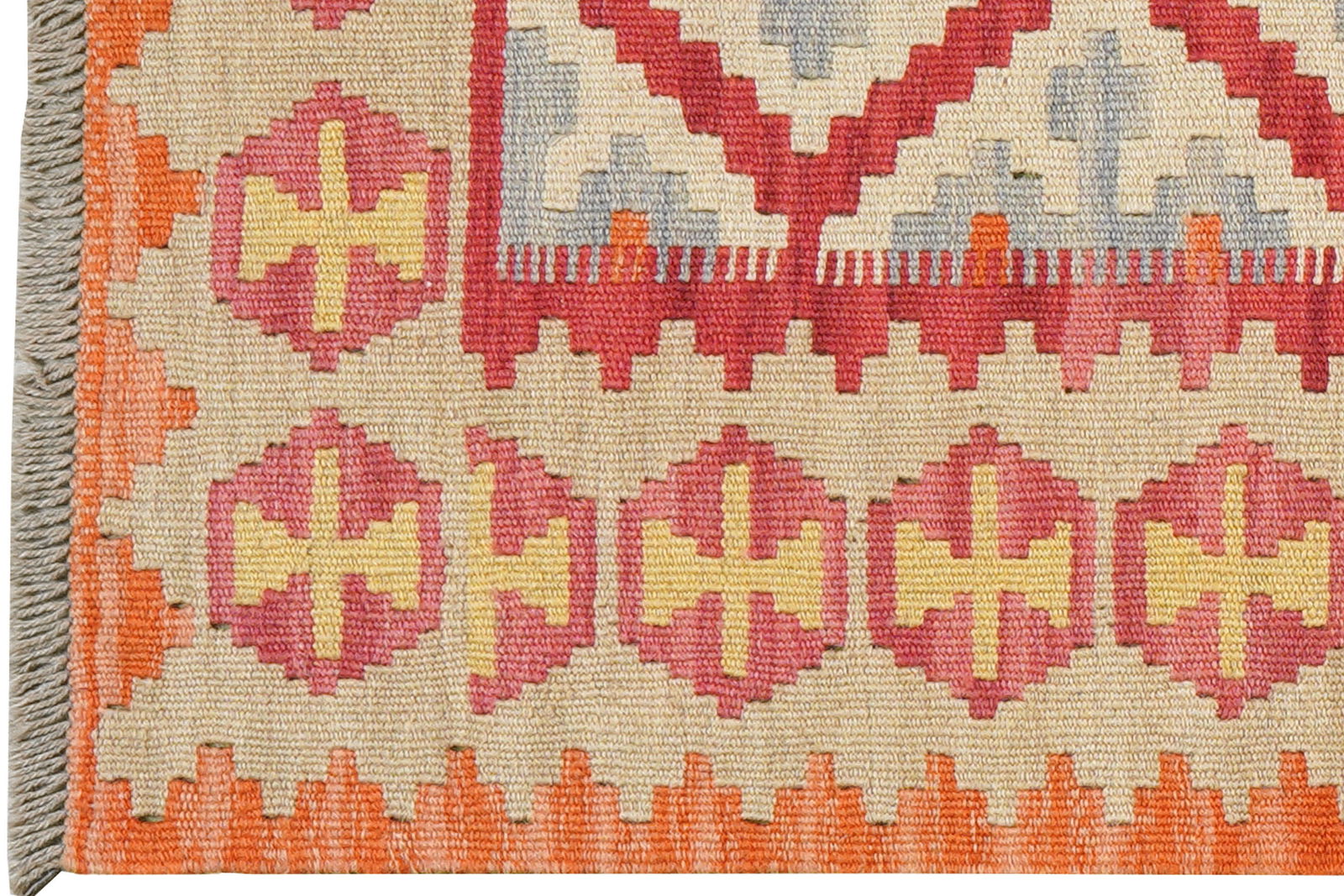 Kelim Gashgai — Handgefertigt, 200x63 cm, Beige, 100% Virgin Wool | View 4
