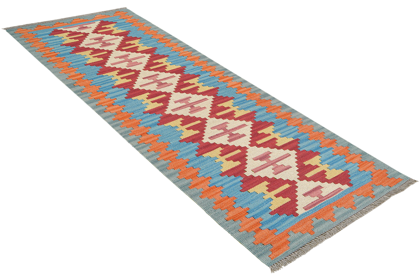 Kelim Gashgai — Handgefertigt, 193x60 cm, Orange, 100% Virgin Wool | View 5