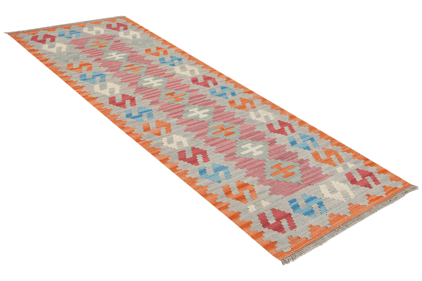 Kelim Gashgai — Handmade, 60x191 cm, Pink, 100% Virgin Wool | View 4