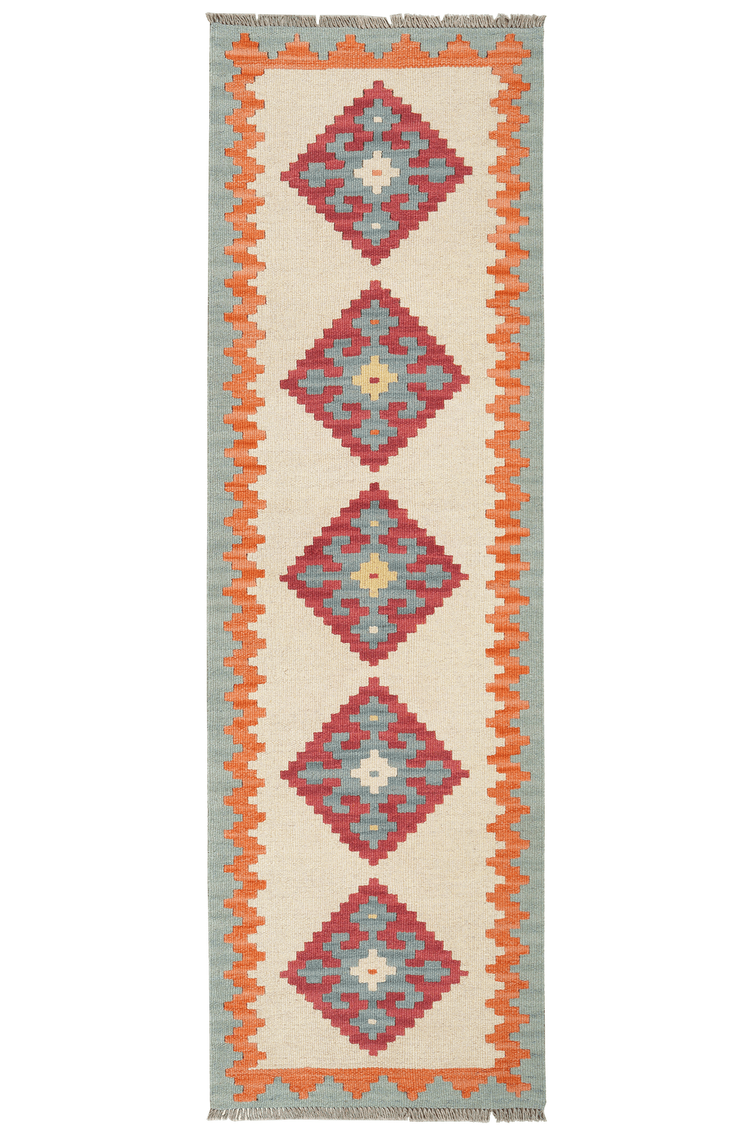 Kelim Gashgai — Handmade, 59x194 cm, Beige, 100% Virgin Wool | Main view