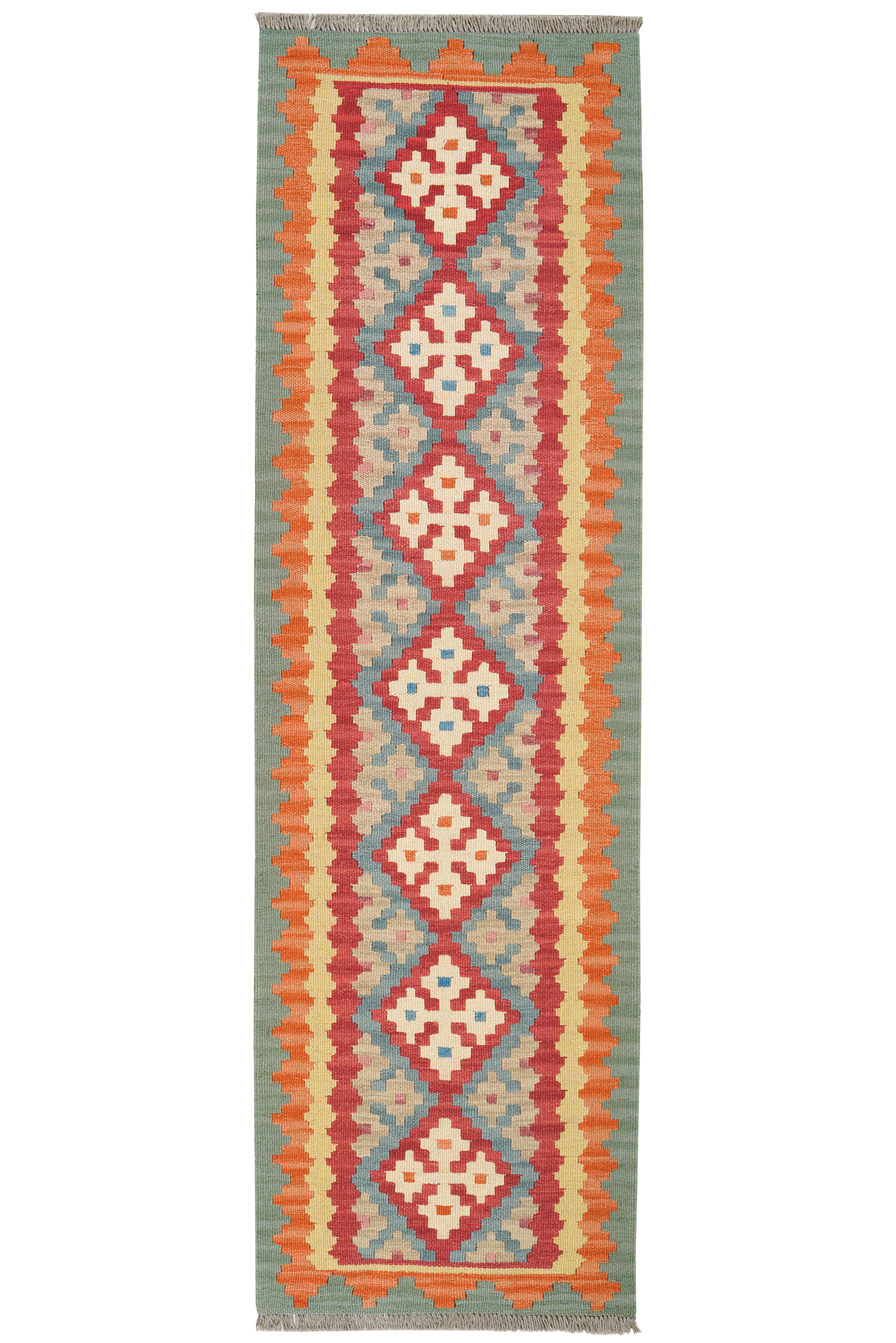 Kelim Gashgai — Handgefertigt, 200x60 cm, Bunt, 100% Virgin Wool | Main view