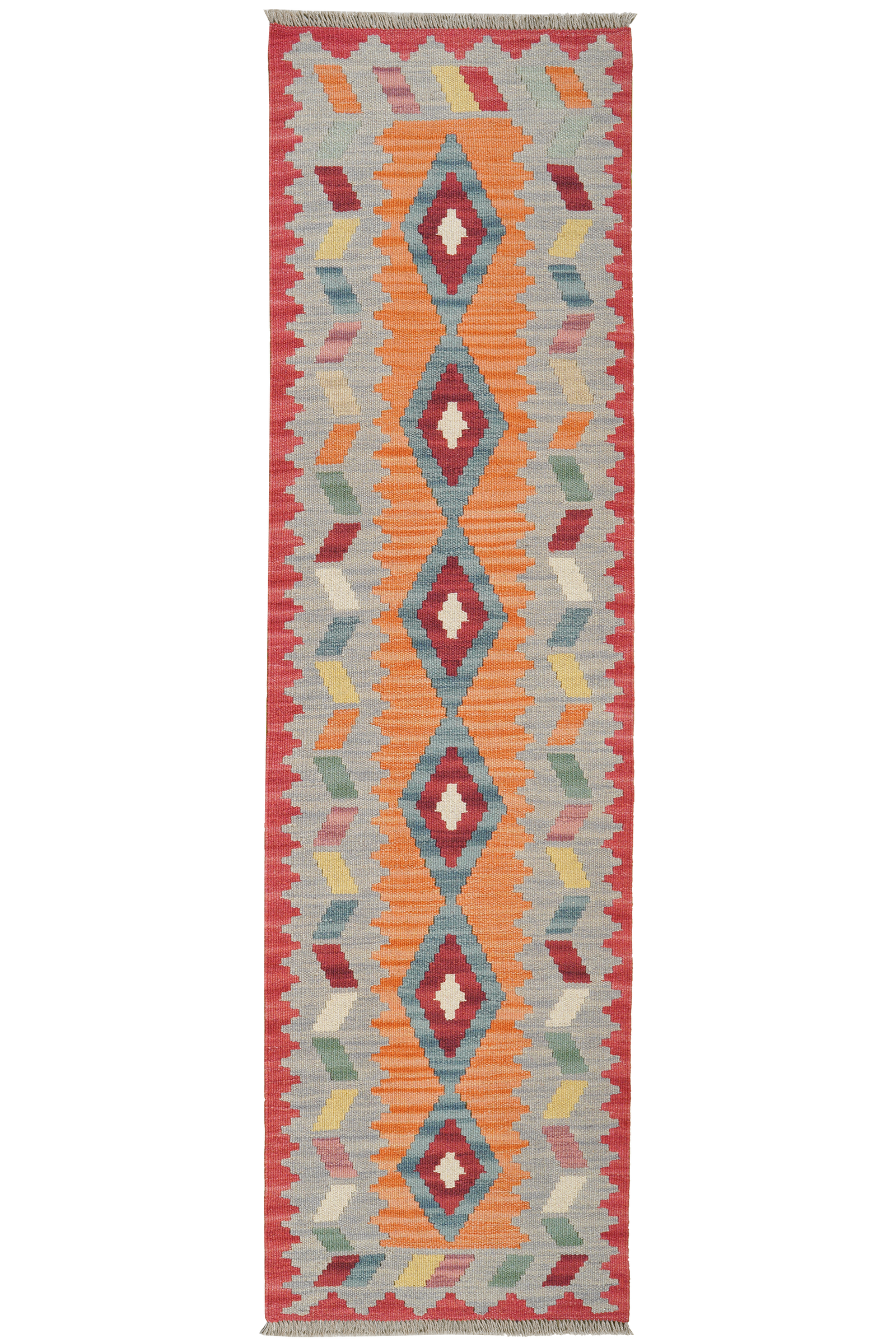 Kelim Gashgai — Handgefertigt, 200x56 cm, Beige, 100% Virgin Wool | Main view