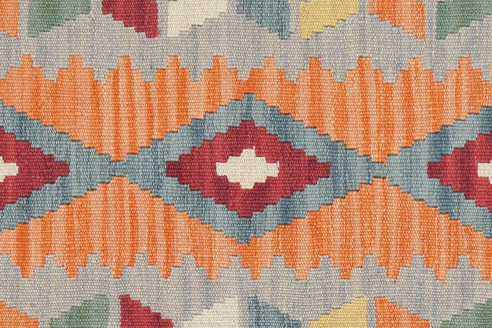 Kelim Gashgai — Handmade, 56x200 cm, Orange, 100% Virgin Wool | View 5