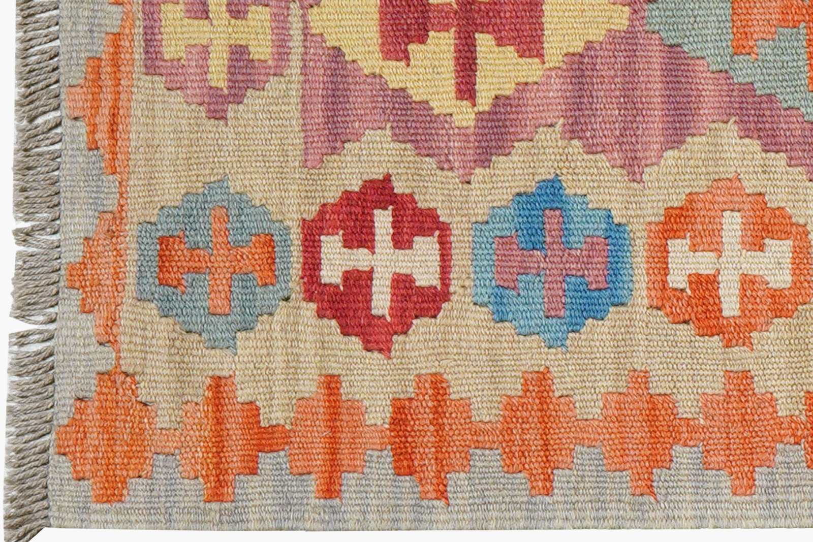 Kelim Gashgai — Handmade, 60x249 cm, Red, 100% Virgin Wool | View 3