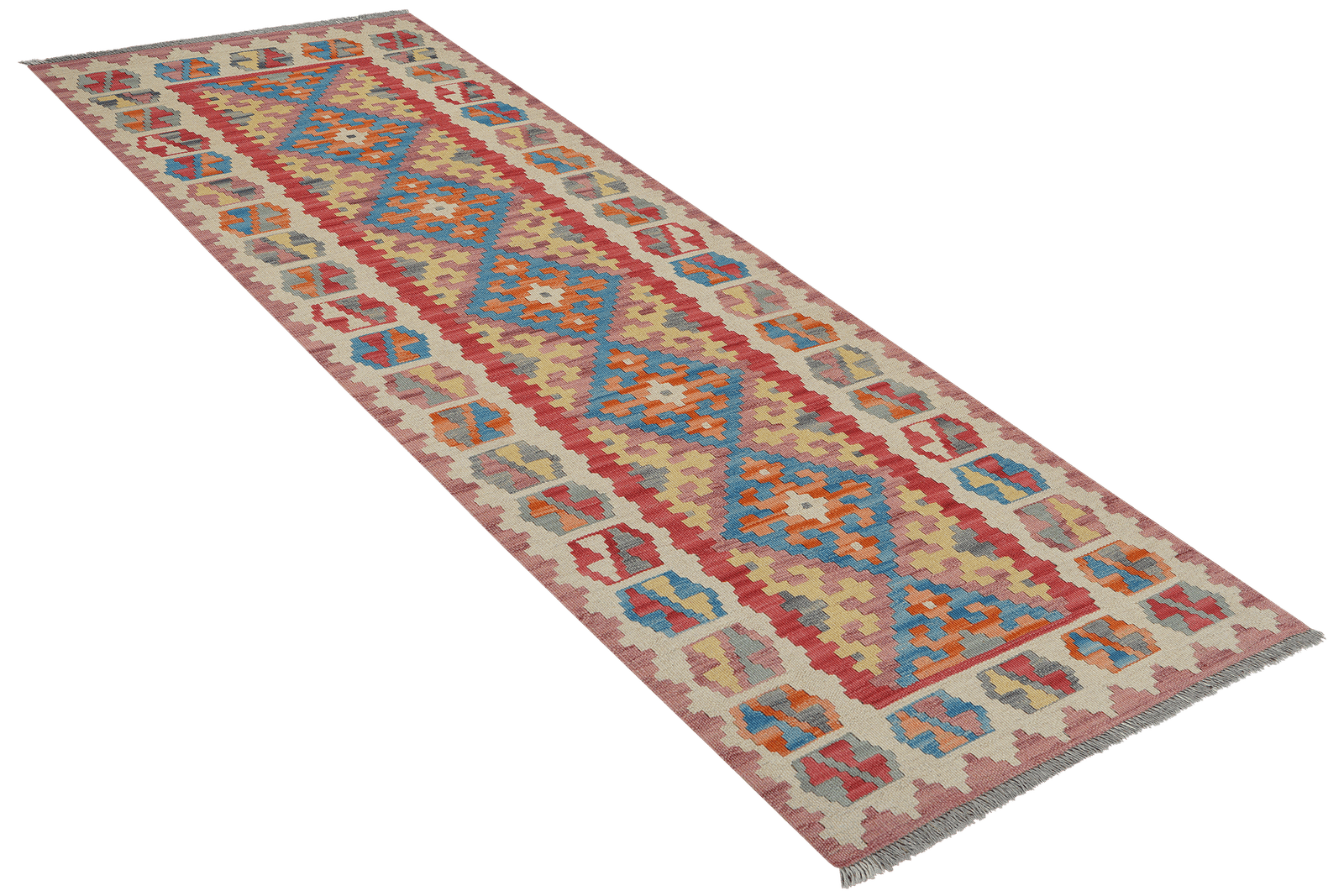 Kelim Gashgai — Handmade, 85x240 cm, Red, 100% Virgin Wool | View 4