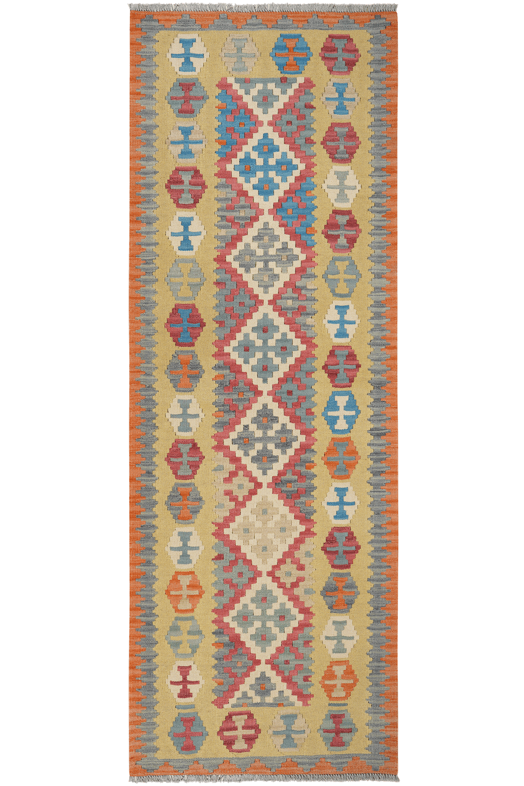 Kelim Gashgai — Handmade, 86x245 cm, Red, 100% Virgin Wool | Main view