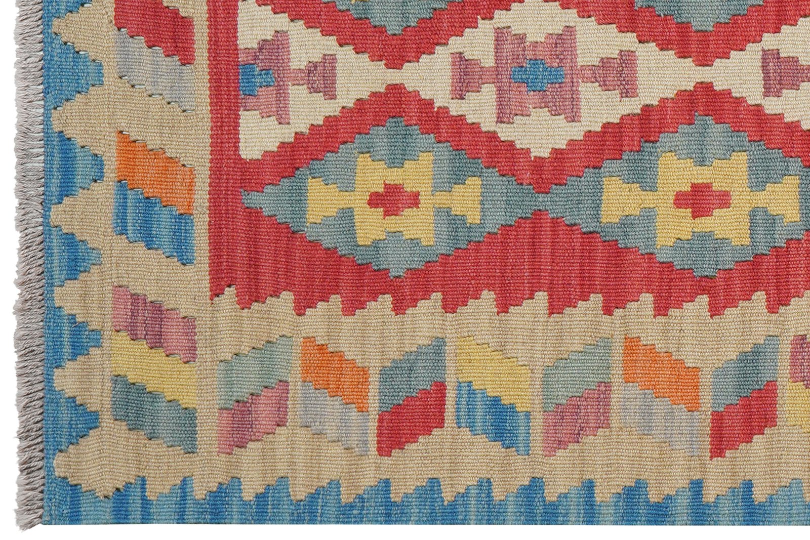 Kelim Gashgai — Handmade, 83x241 cm, Red, 100% Virgin Wool | View 3