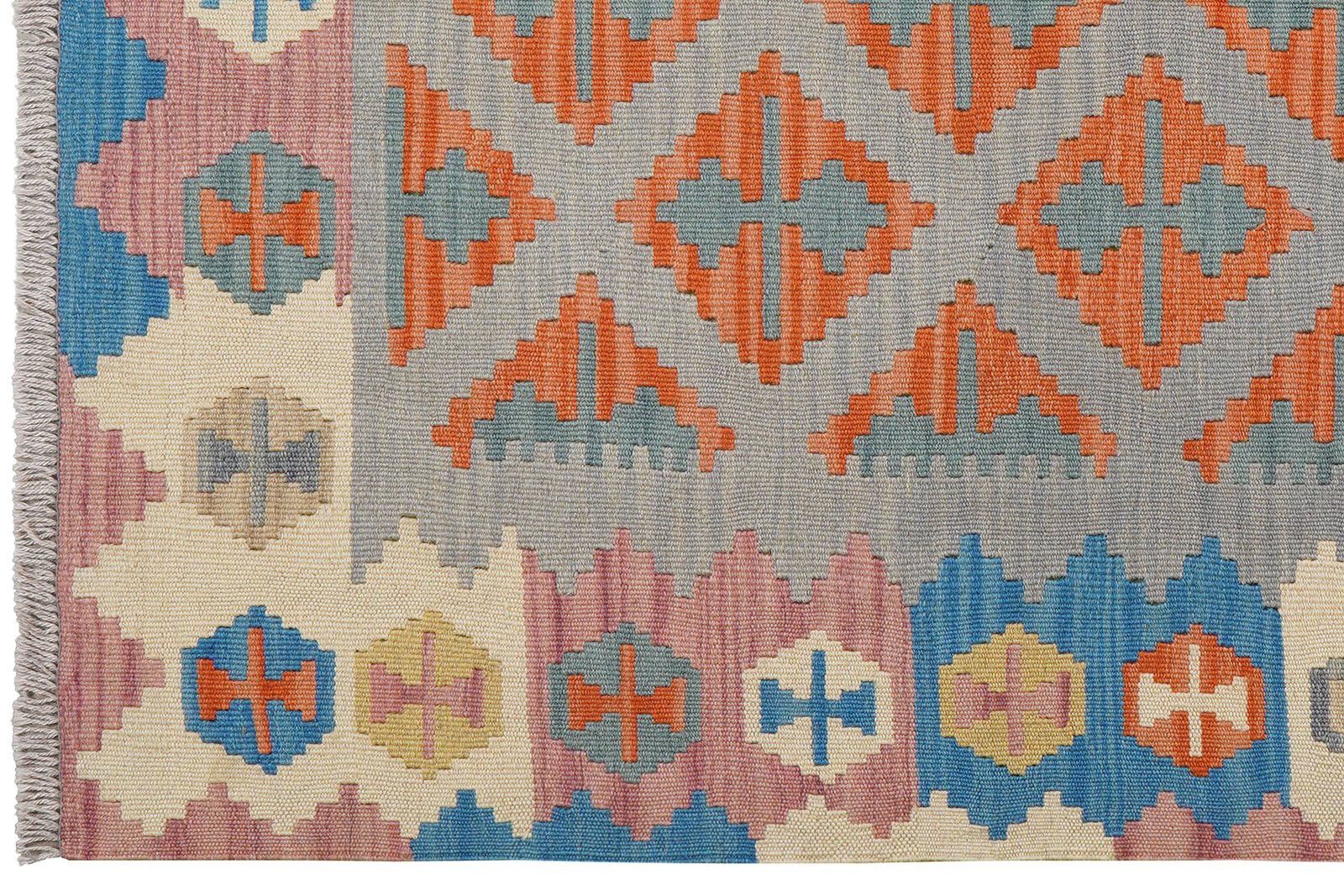 Kelim Gashgai — Handmade, 115x175 cm, Grey, 100% Virgin Wool | View 3