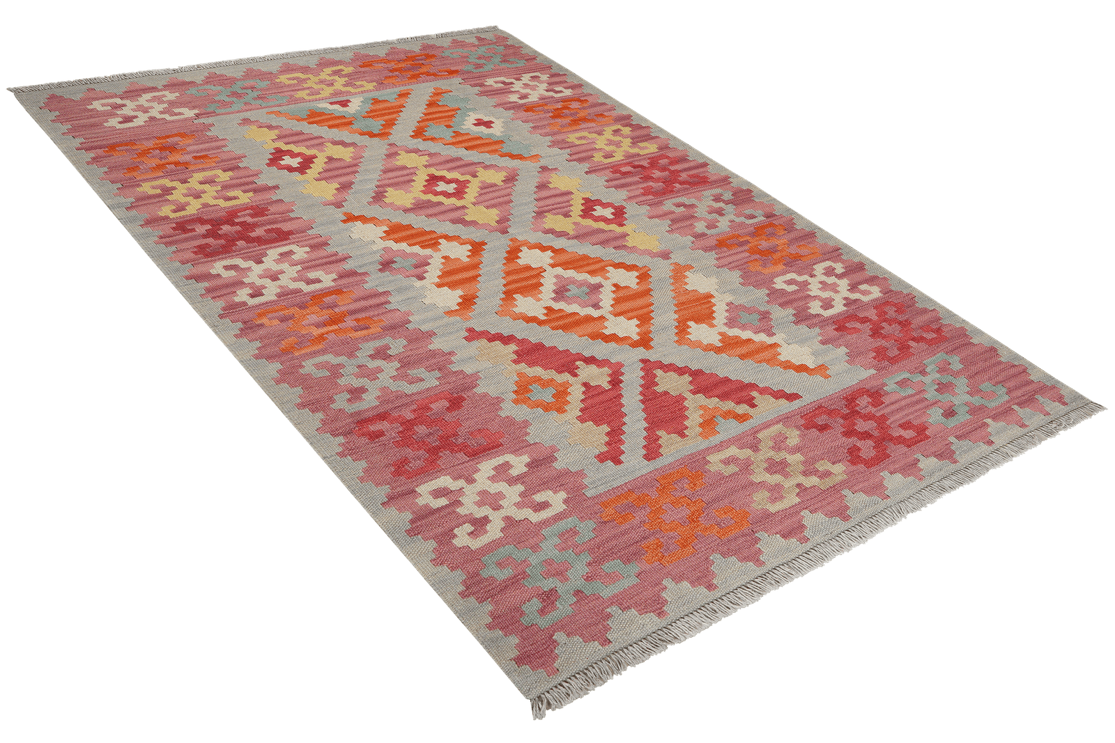 Kelim Gashgai — Handmade, 119x170 cm, Beige, 100% Virgin Wool | View 4